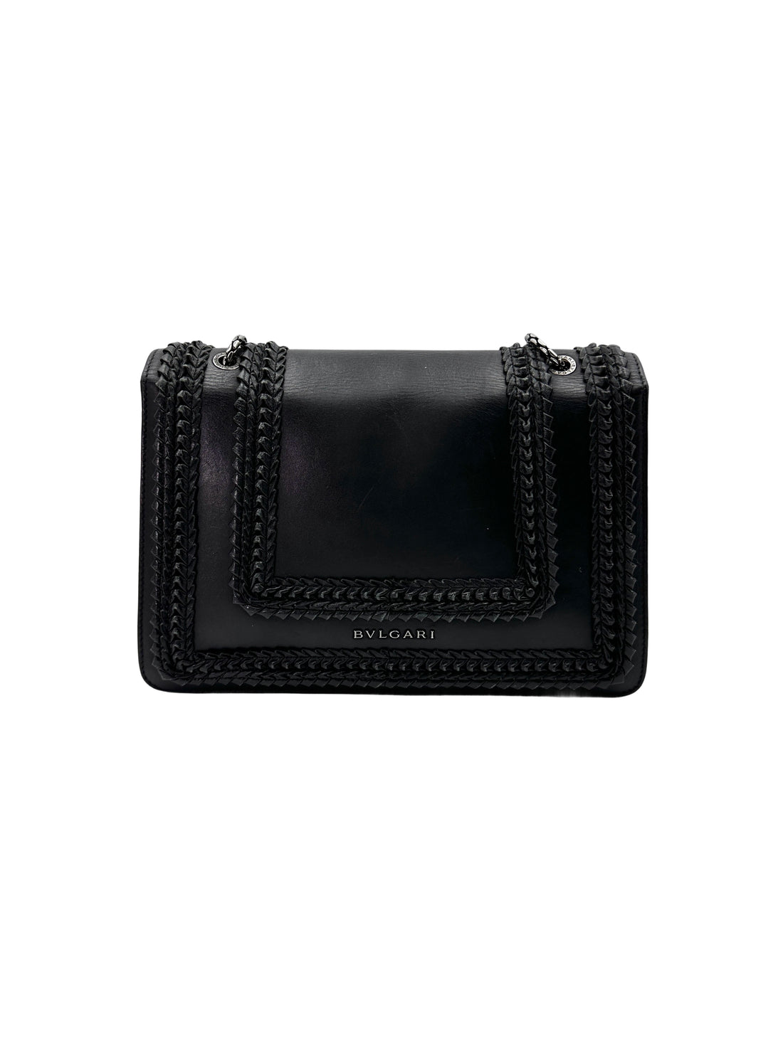 Bvlgari Serpenti Forever Black Leather Shoulder Bag BS40