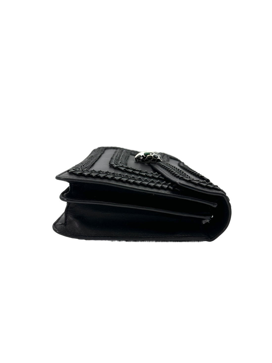 Bvlgari Serpenti Forever Black Leather Shoulder Bag BS40
