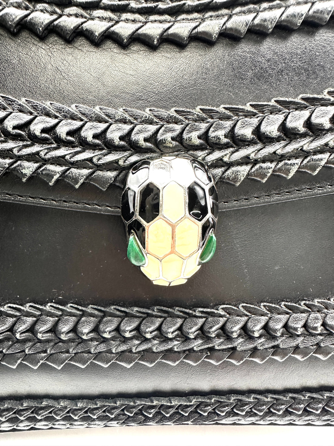 Bvlgari Serpenti Forever Black Leather Shoulder Bag BS40