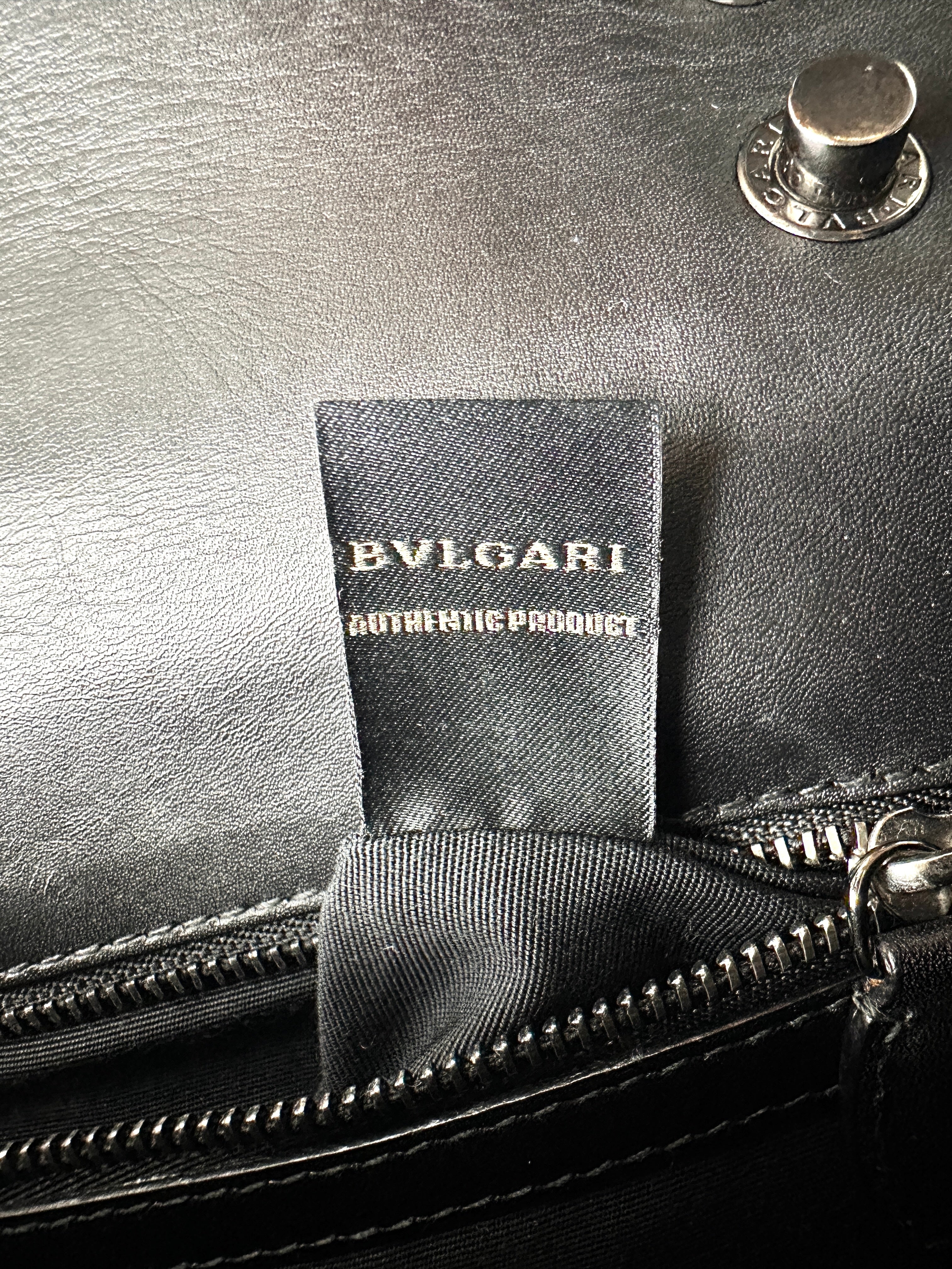 Bvlgari Serpenti Forever Black Leather Shoulder Bag BS40