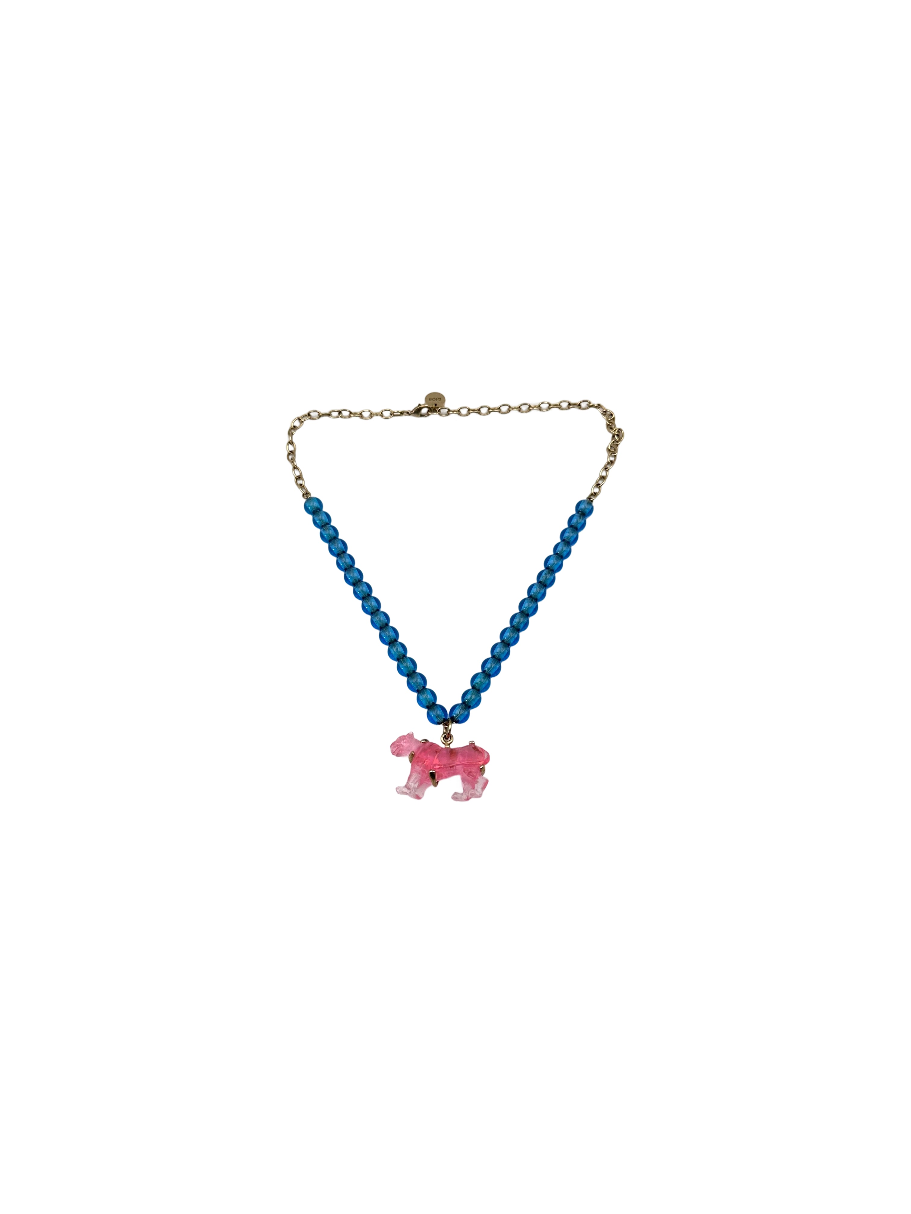 Christian Dior Transparent Pink Leopard Necklace DR711