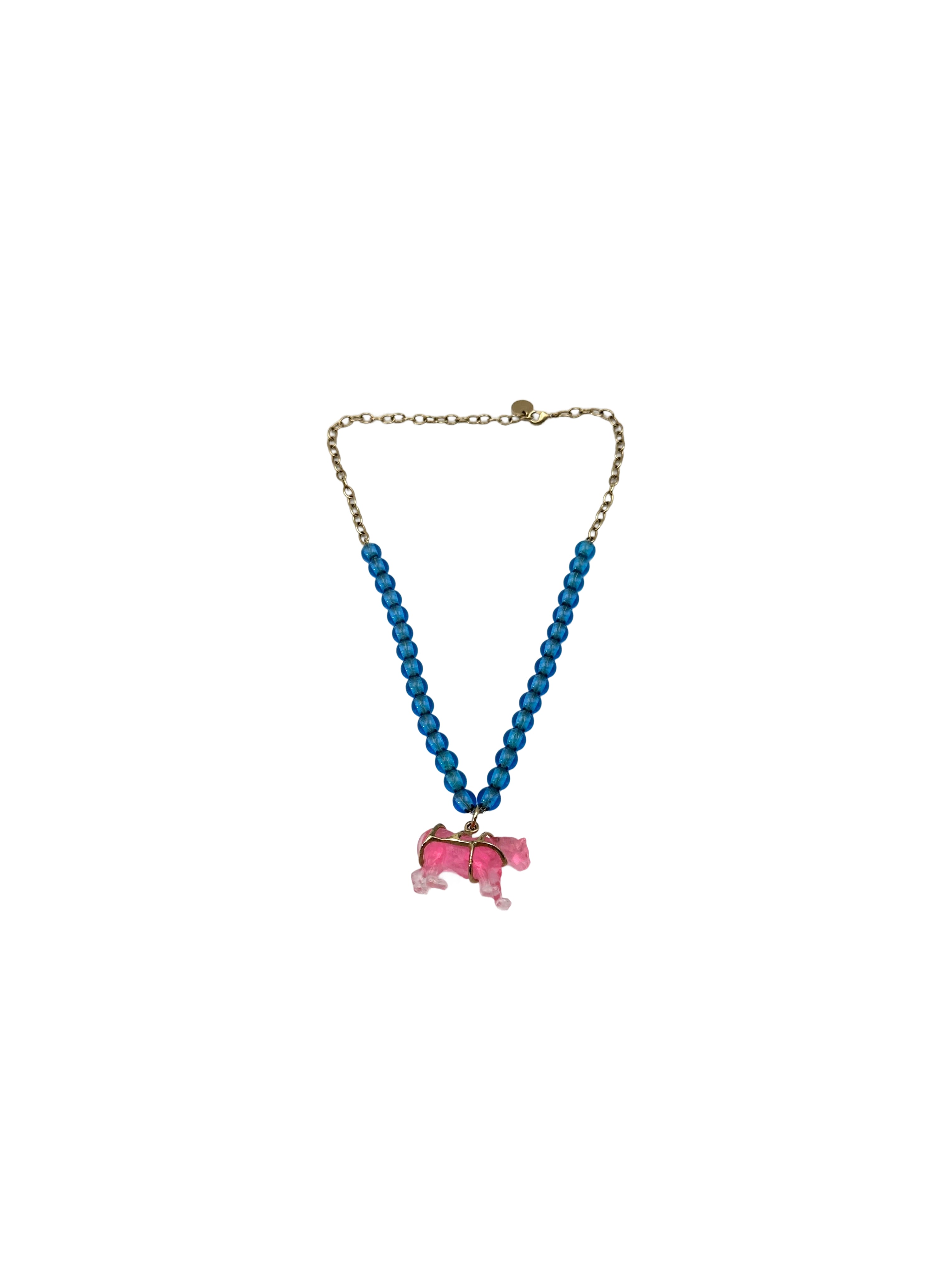 Christian Dior Transparent Pink Leopard Necklace DR711
