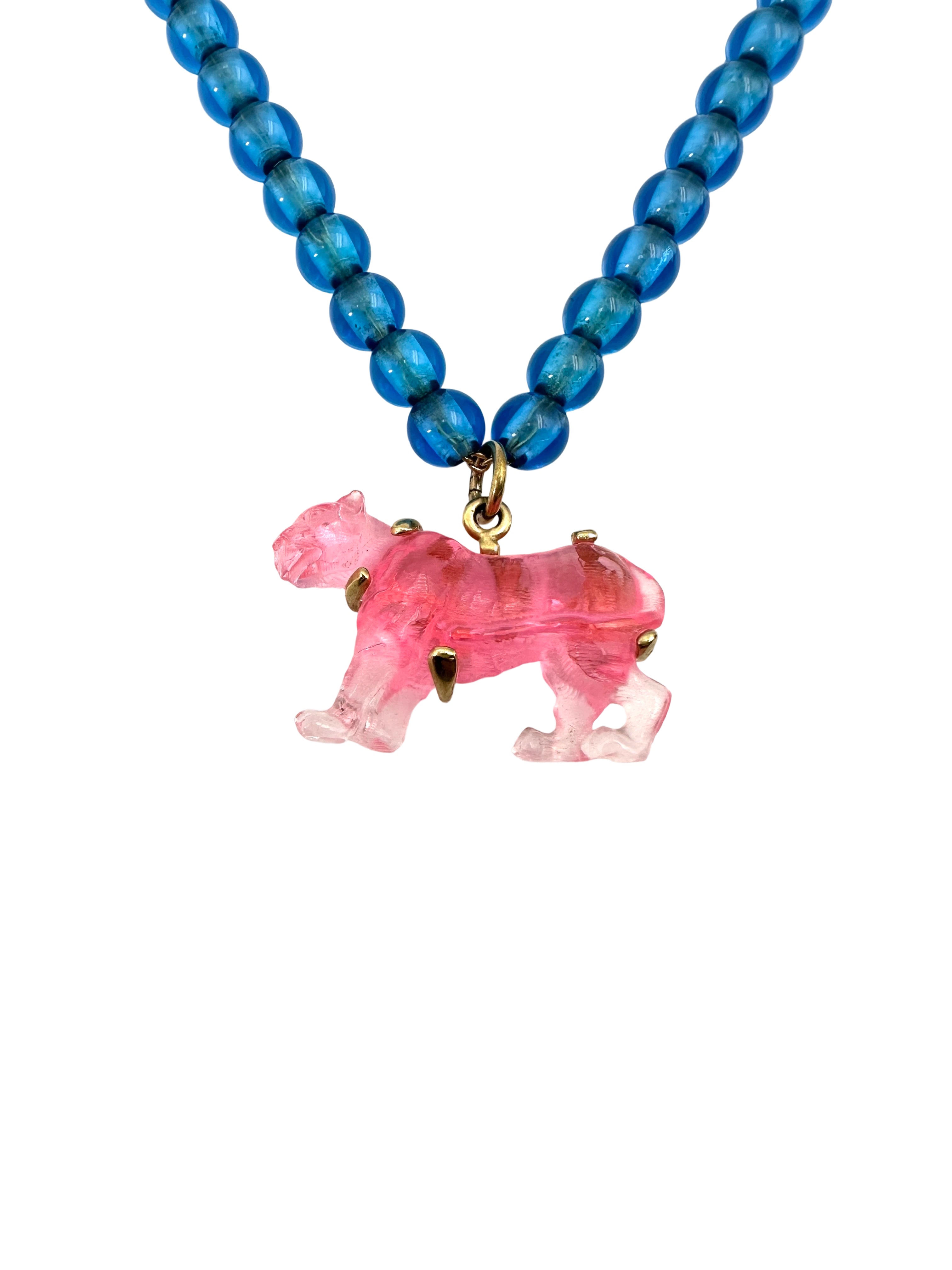 Christian Dior Transparent Pink Leopard Necklace DR711