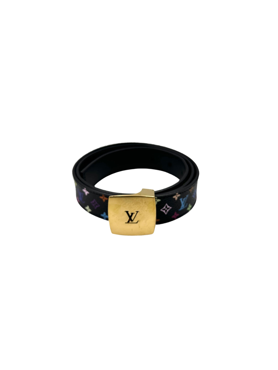 Louis Vuitton Black Multicolor Monogram Canvas Belt LV2547