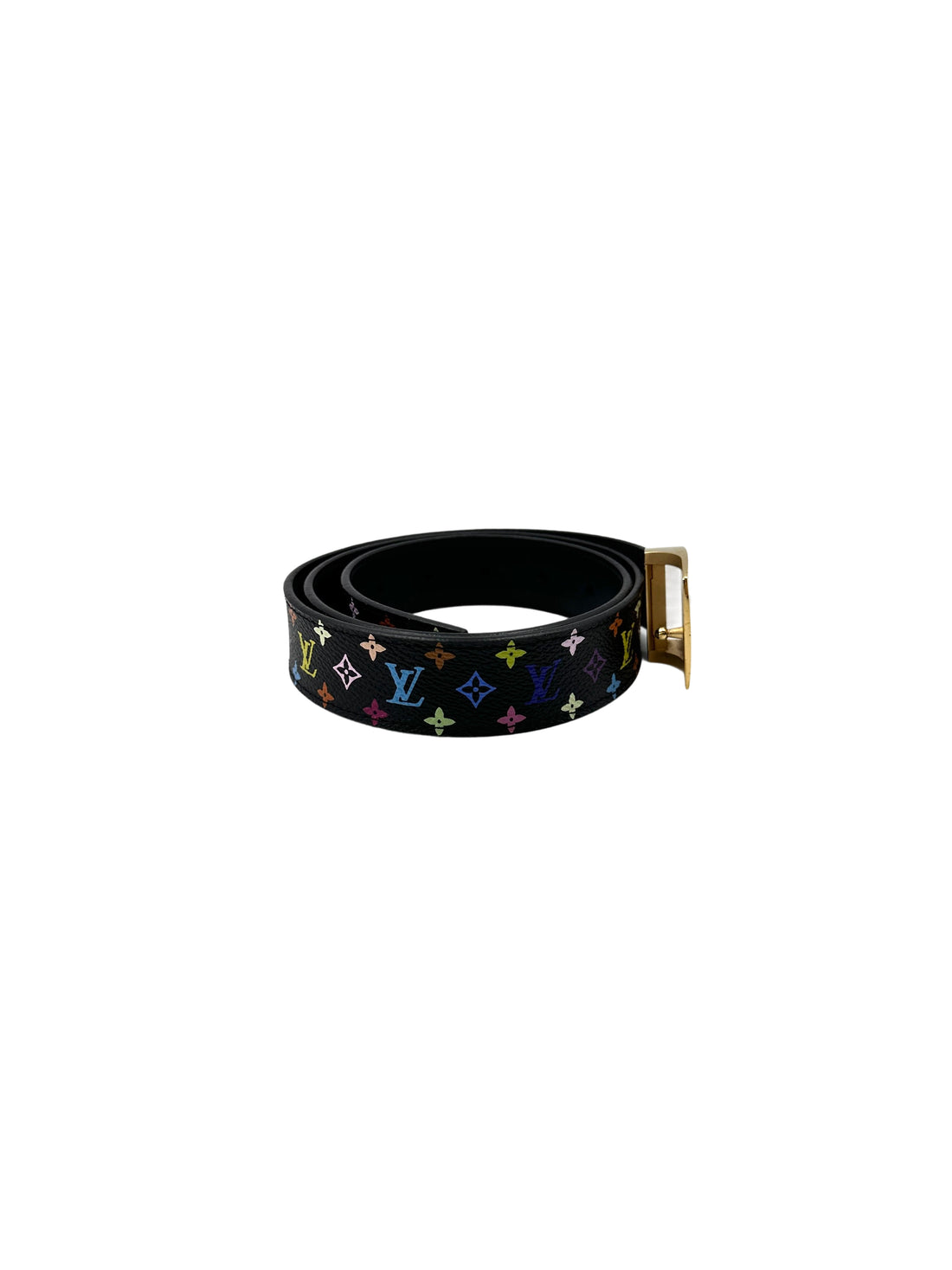 Louis Vuitton Black Multicolor Monogram Canvas Belt LV2547