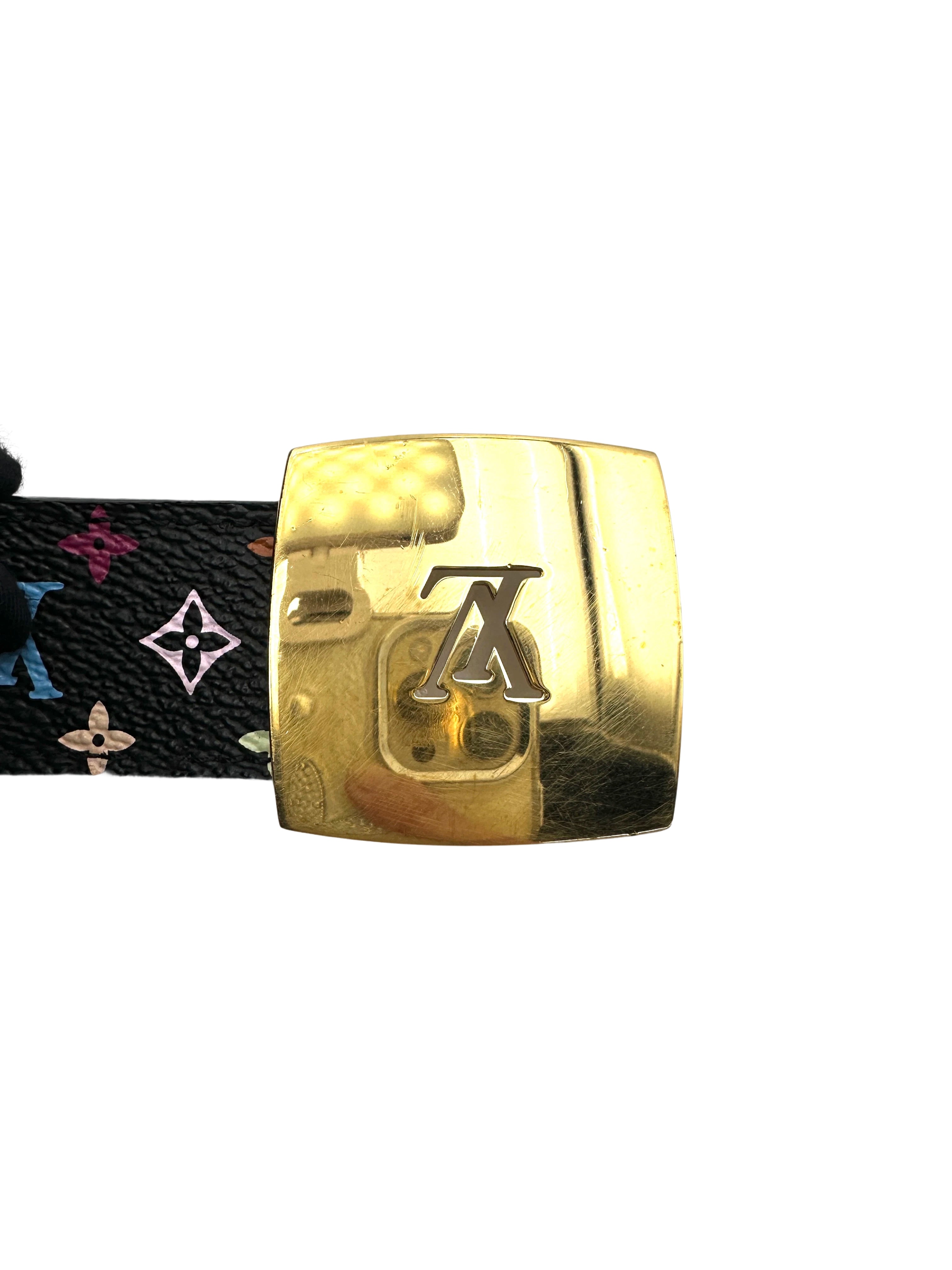 Louis Vuitton Black Multicolor Monogram Canvas Belt LV2547