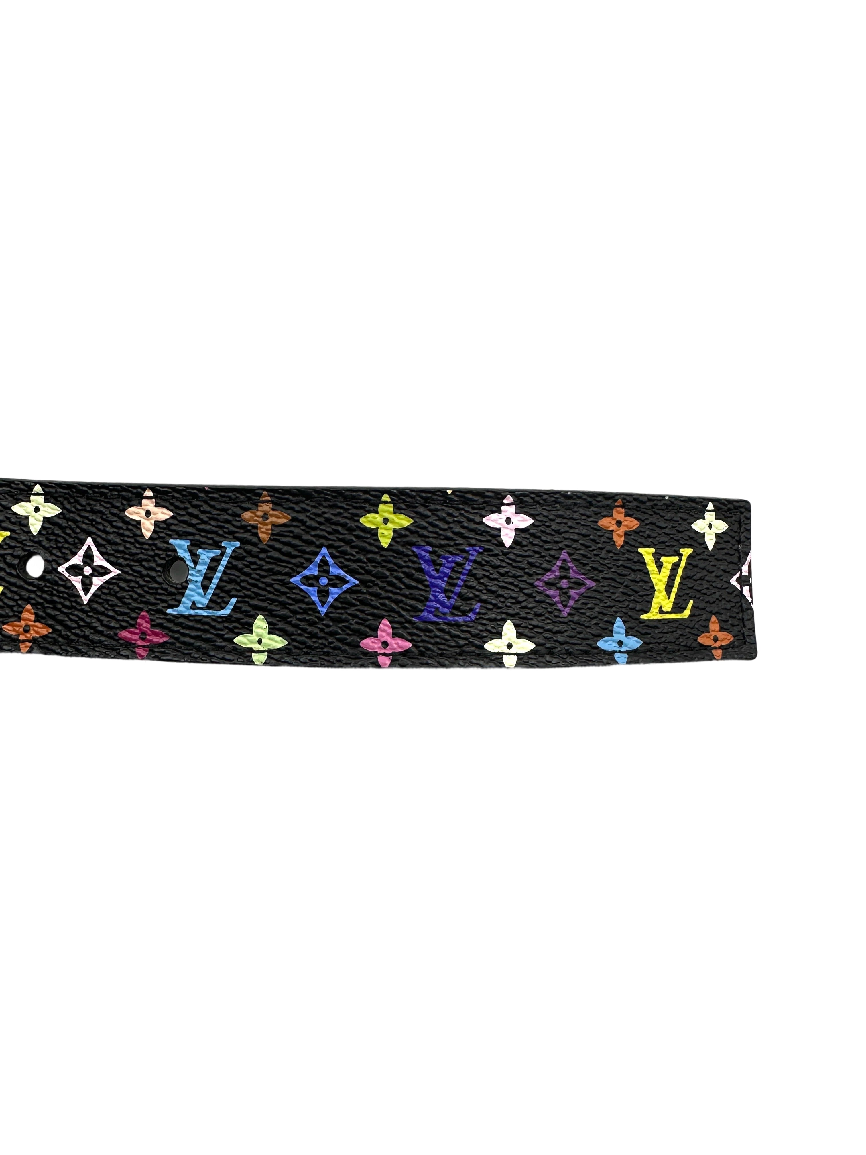 Louis Vuitton Black Multicolor Monogram Canvas Belt LV2547