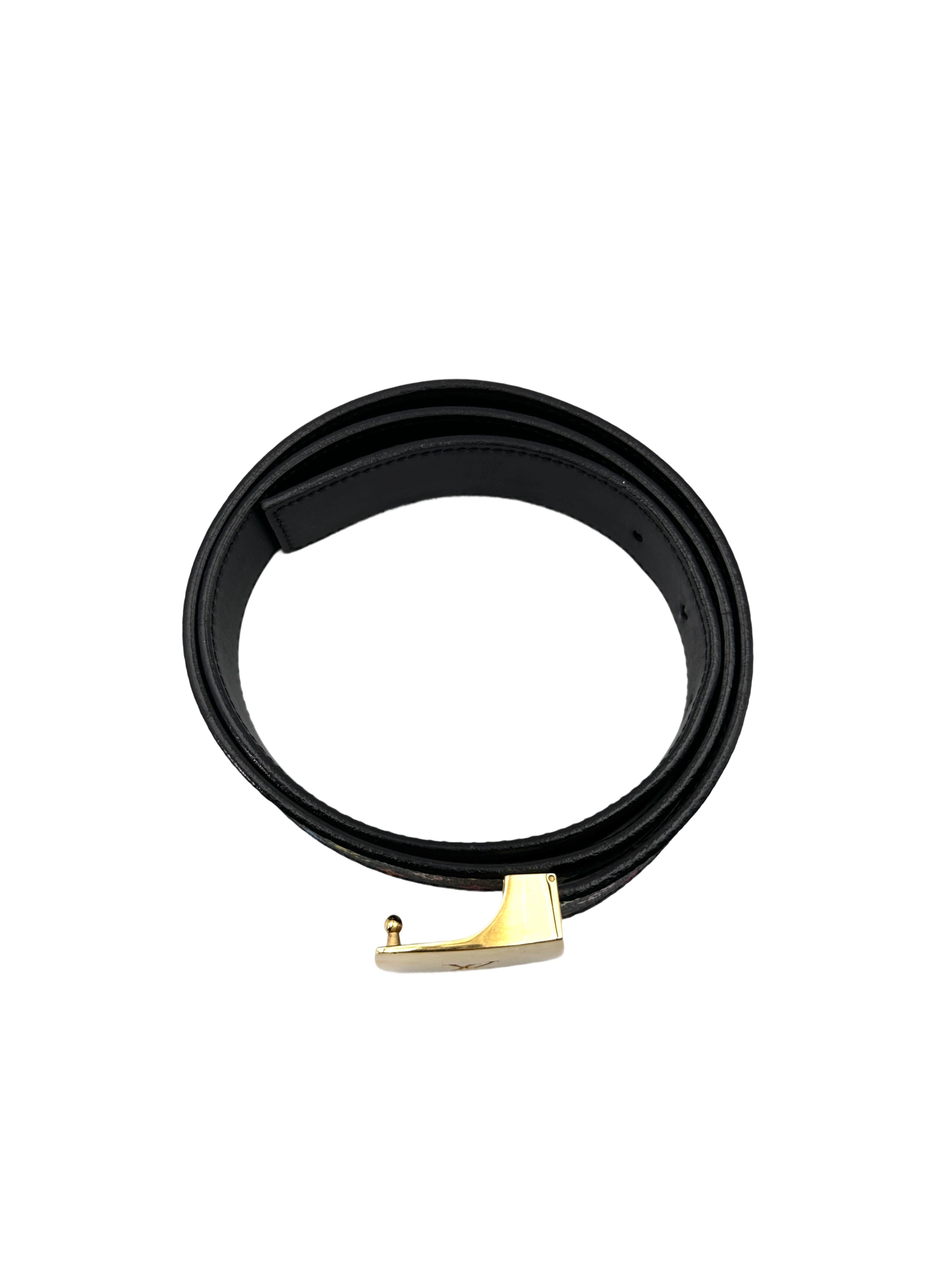 Louis Vuitton Black Multicolor Monogram Canvas Belt LV2547