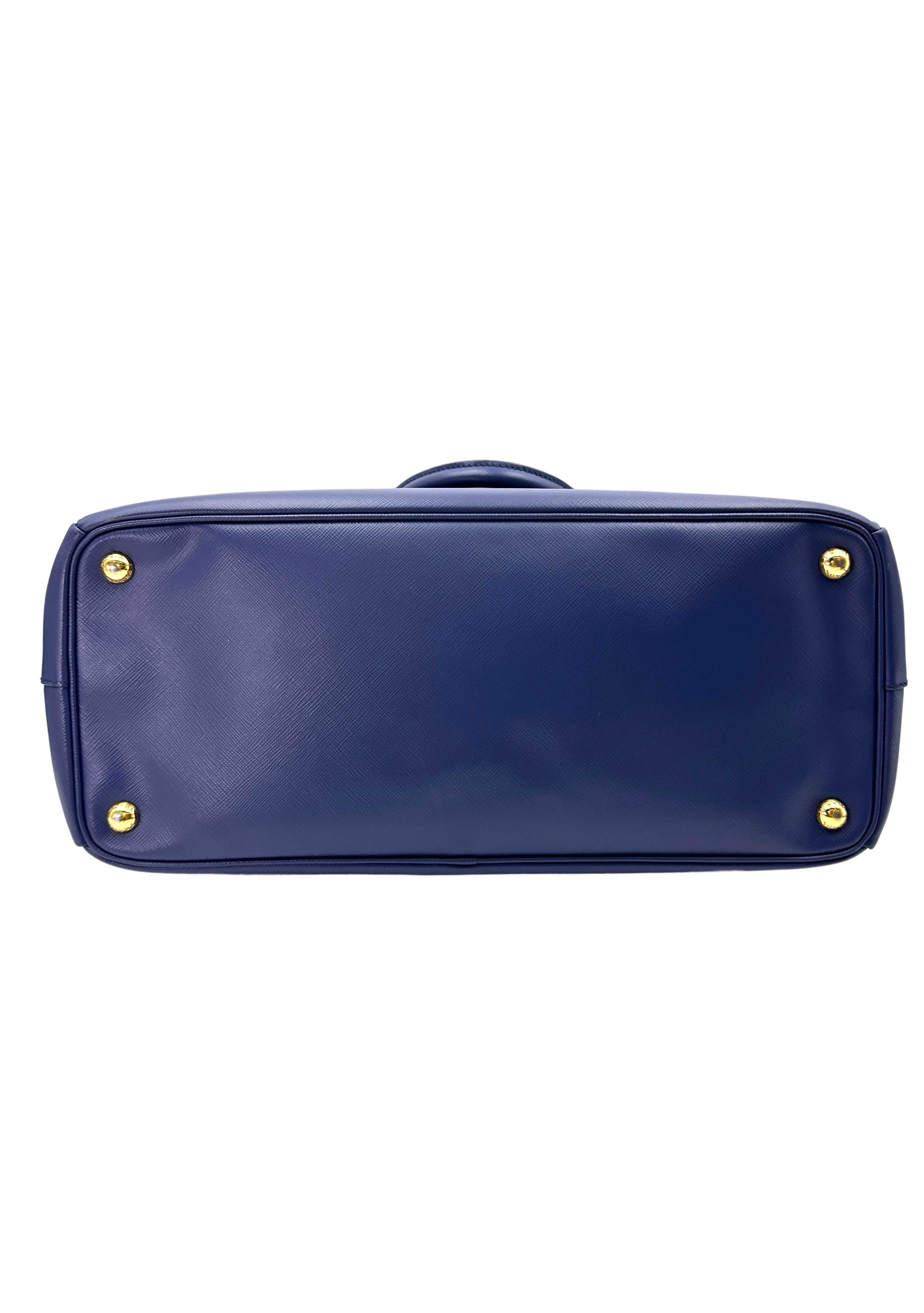 Prada Galleria Blue Saffiano Leather Handle Bag PR297