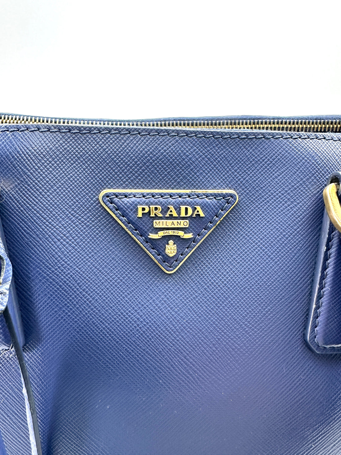 Prada Galleria Blue Saffiano Leather Handle Bag PR297