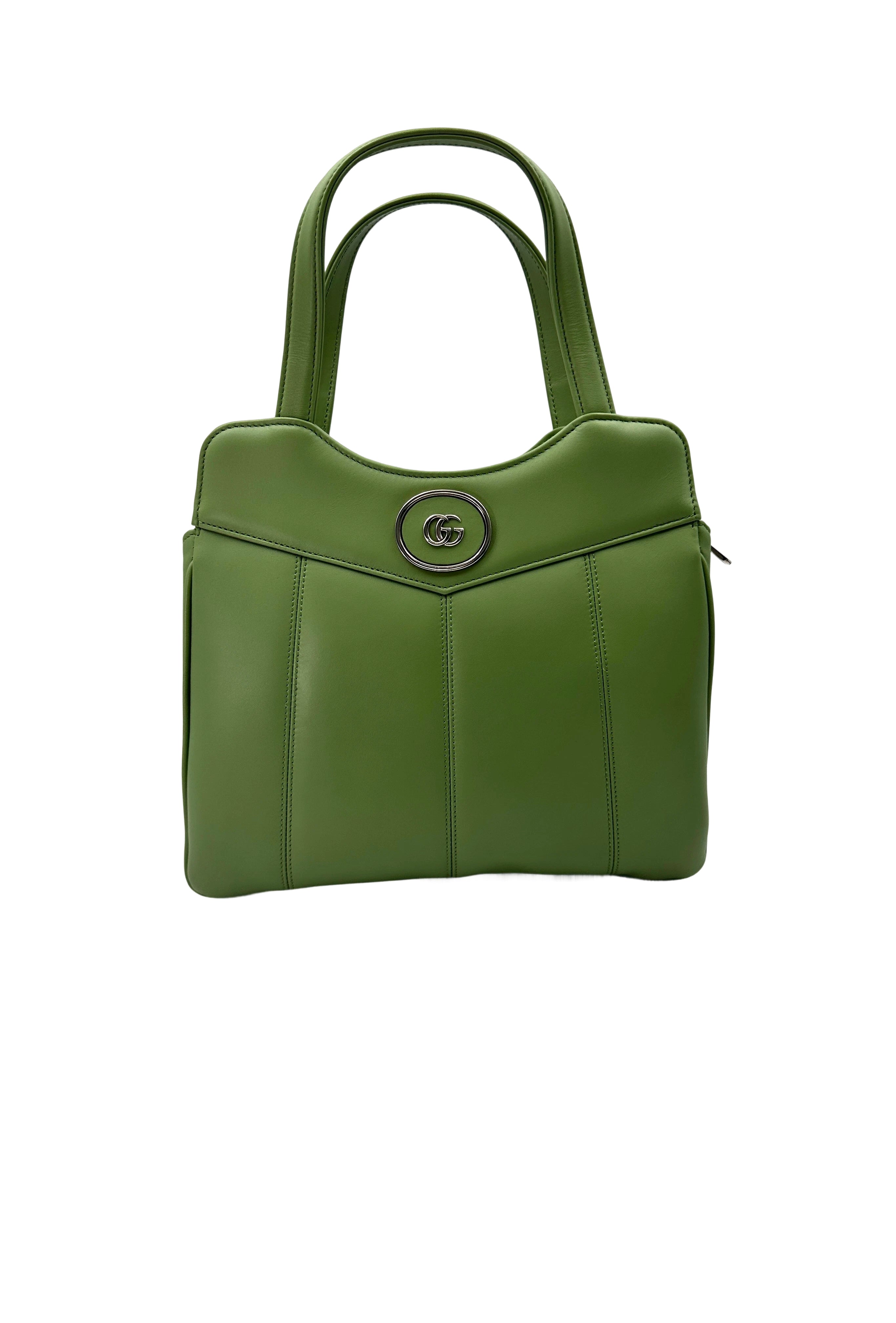 Gucci Petite Green Leather Tote Handle Bag GG899