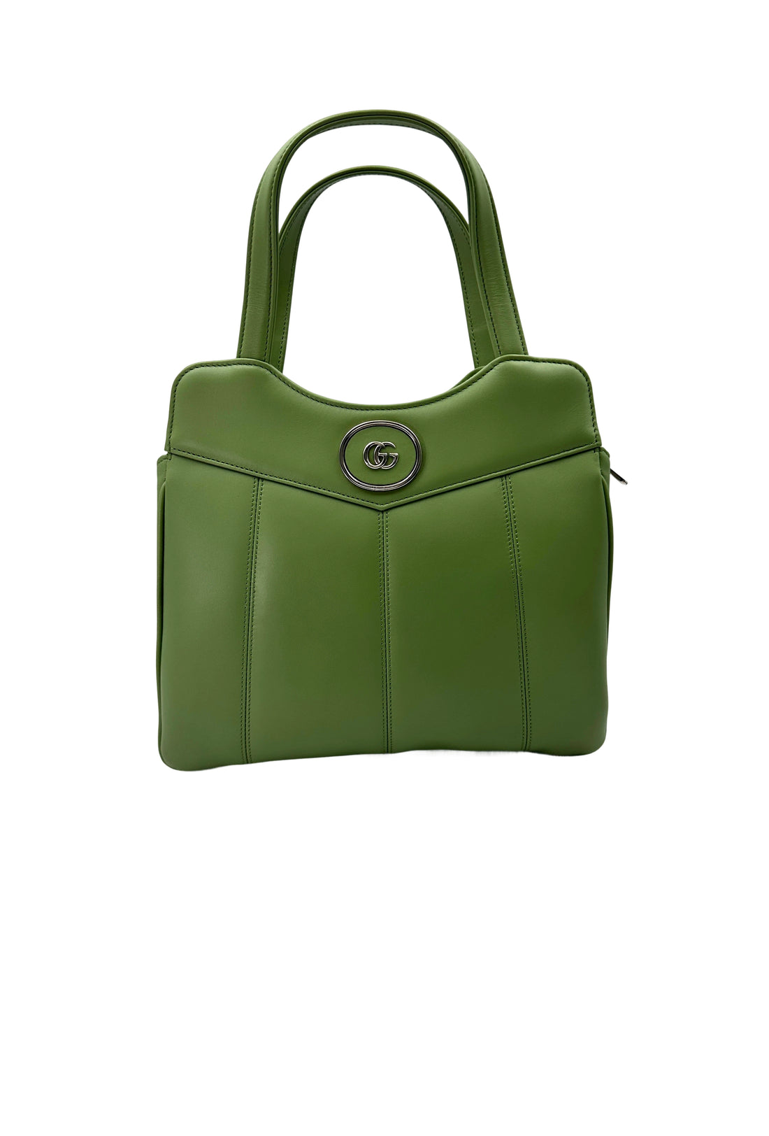 Gucci Petite Green Leather Tote Handle Bag GG899