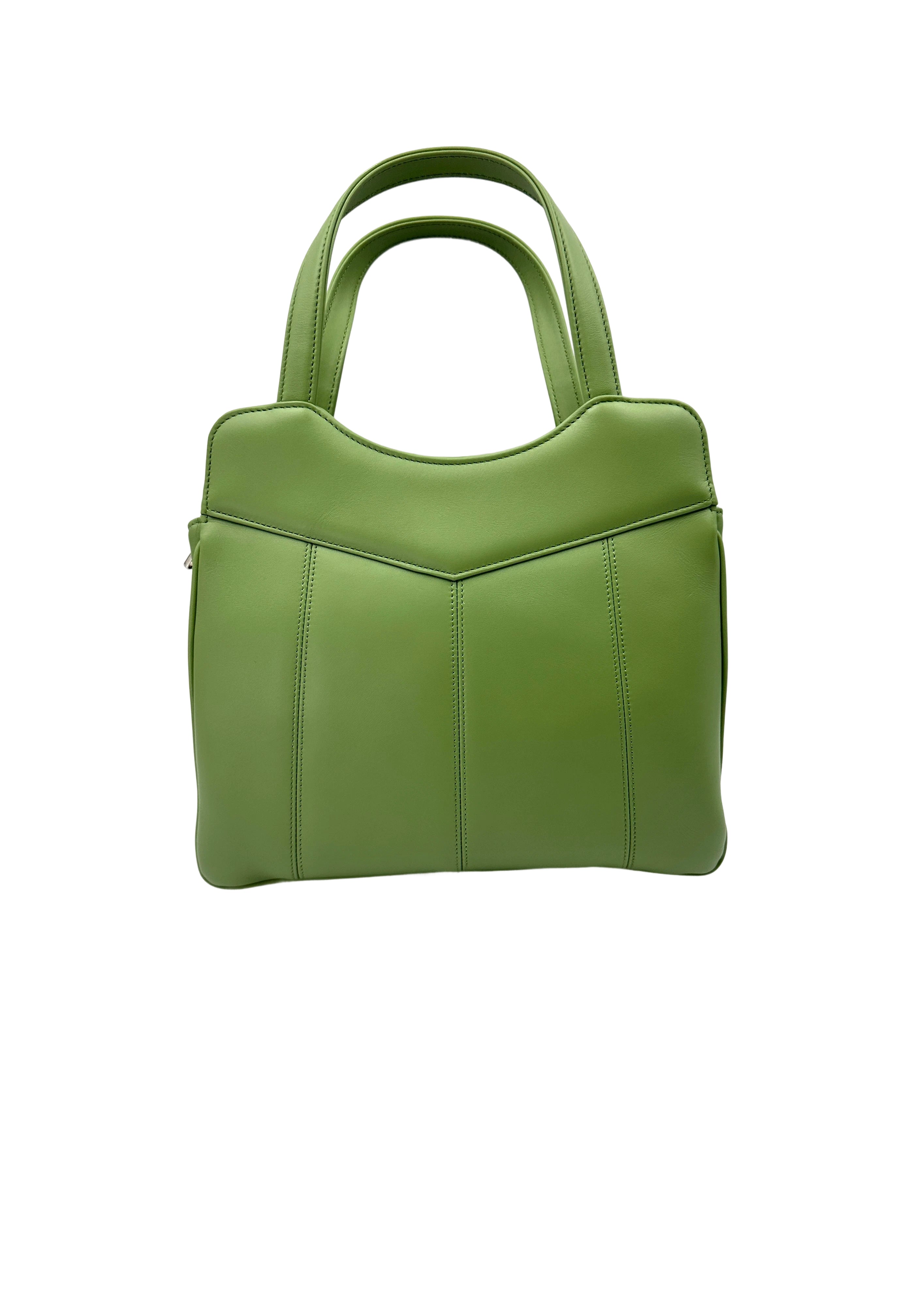 Gucci Petite Green Leather Tote Handle Bag GG899