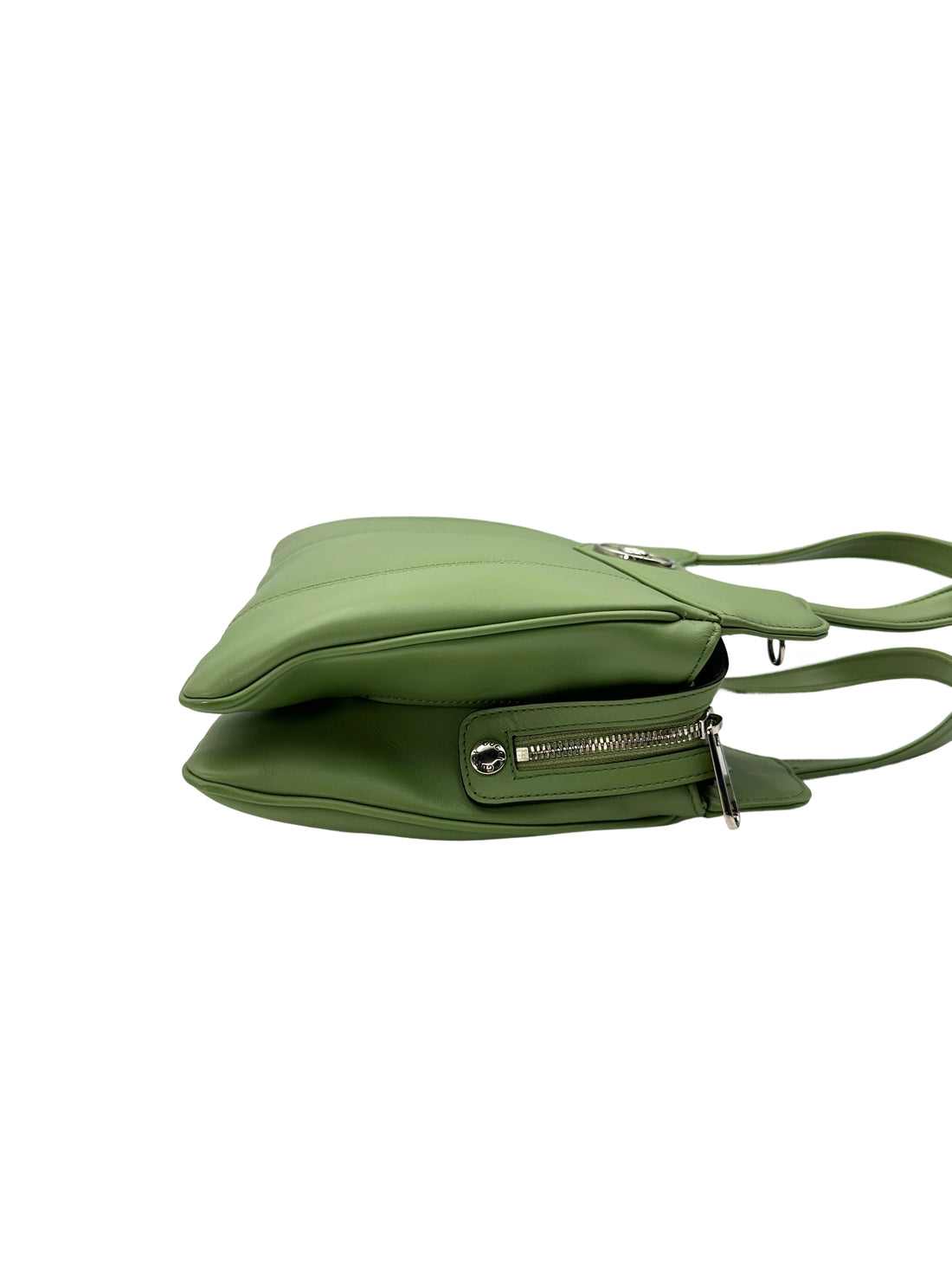 Gucci Petite Green Leather Tote Handle Bag GG899