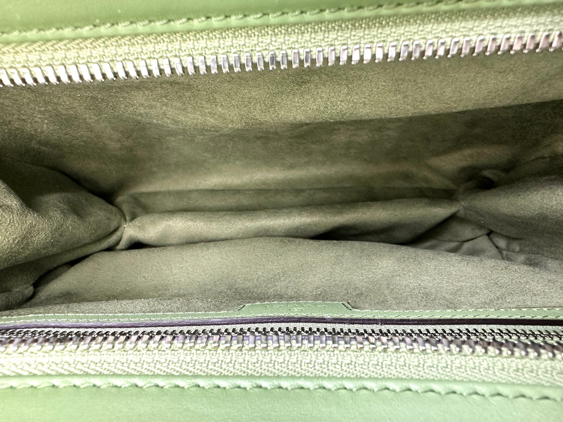 Gucci Petite Green Leather Tote Handle Bag GG899