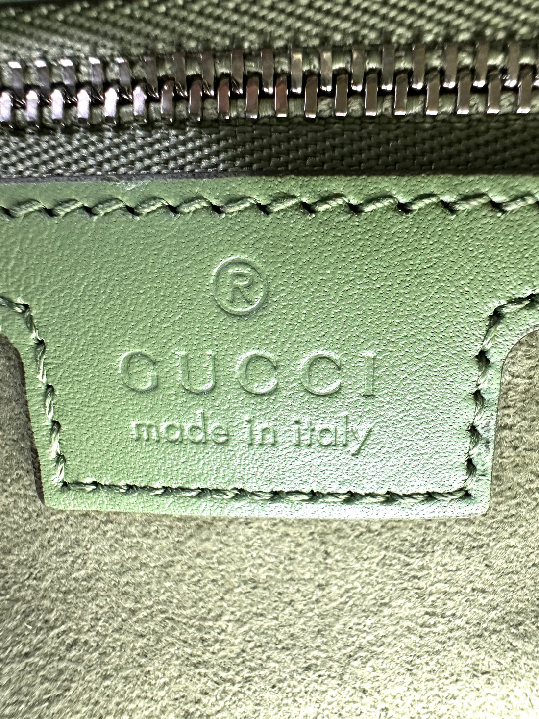 Gucci Petite Green Leather Tote Handle Bag GG899