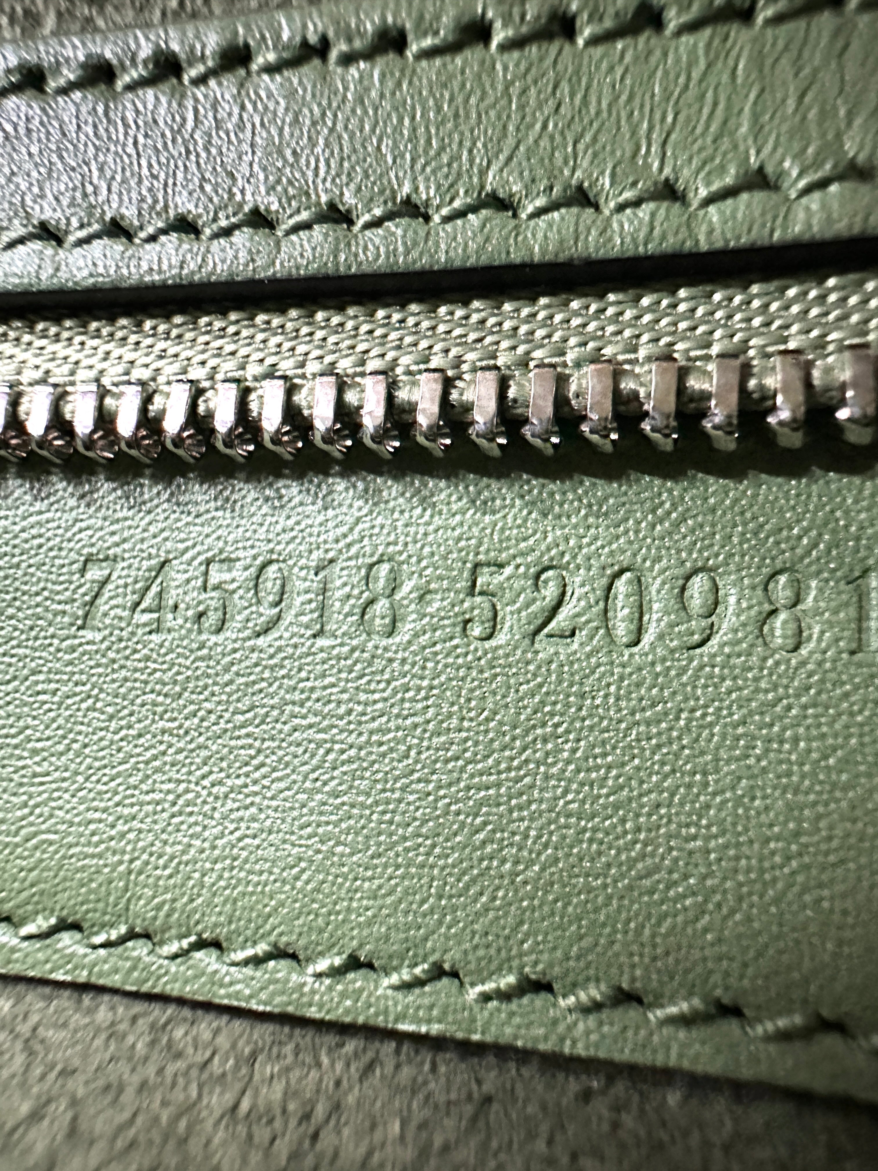 Gucci Petite Green Leather Tote Handle Bag GG899