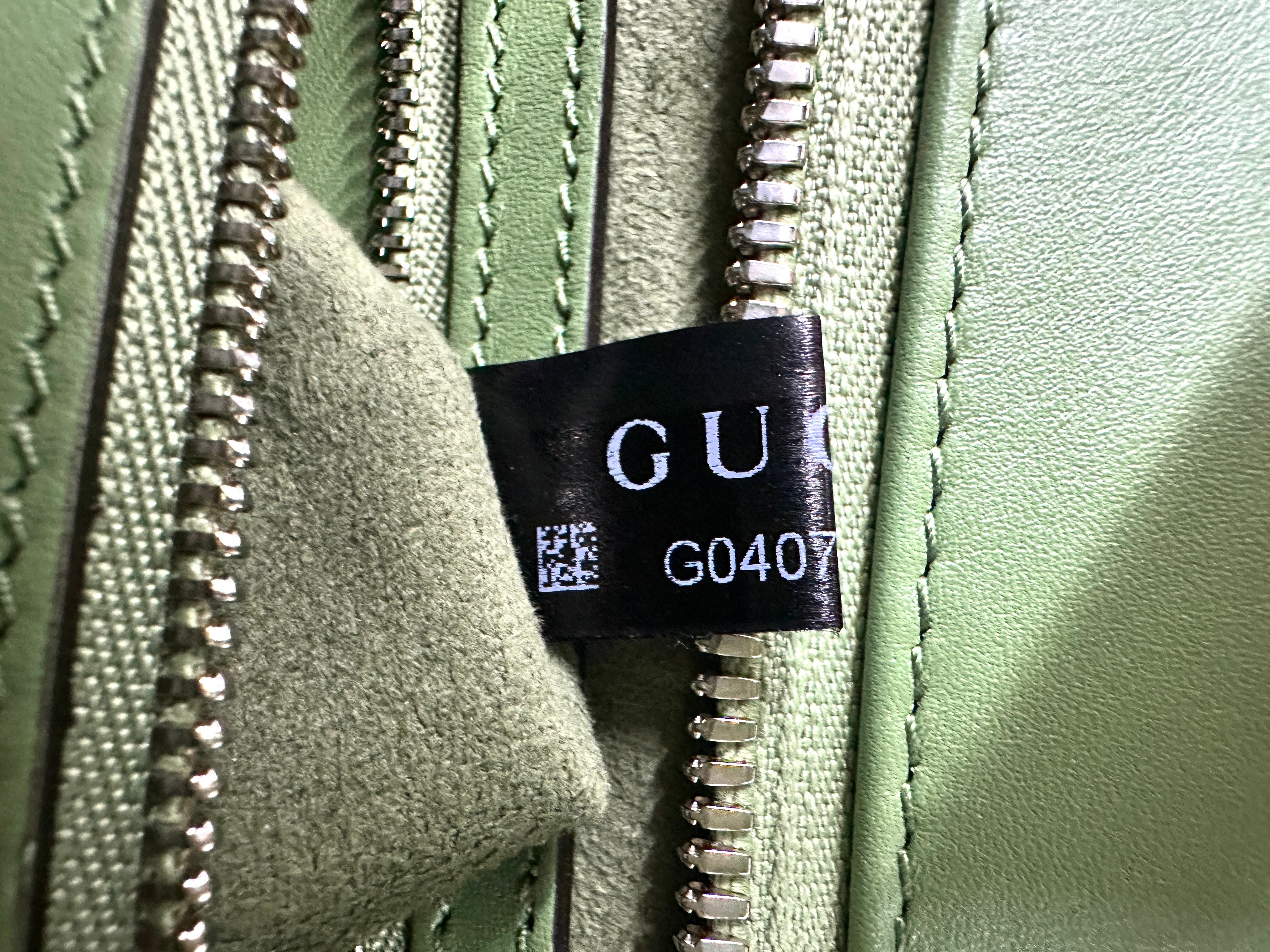 Gucci Petite Green Leather Tote Handle Bag GG899