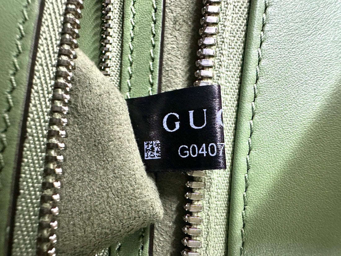 Gucci Petite Green Leather Tote Handle Bag GG899