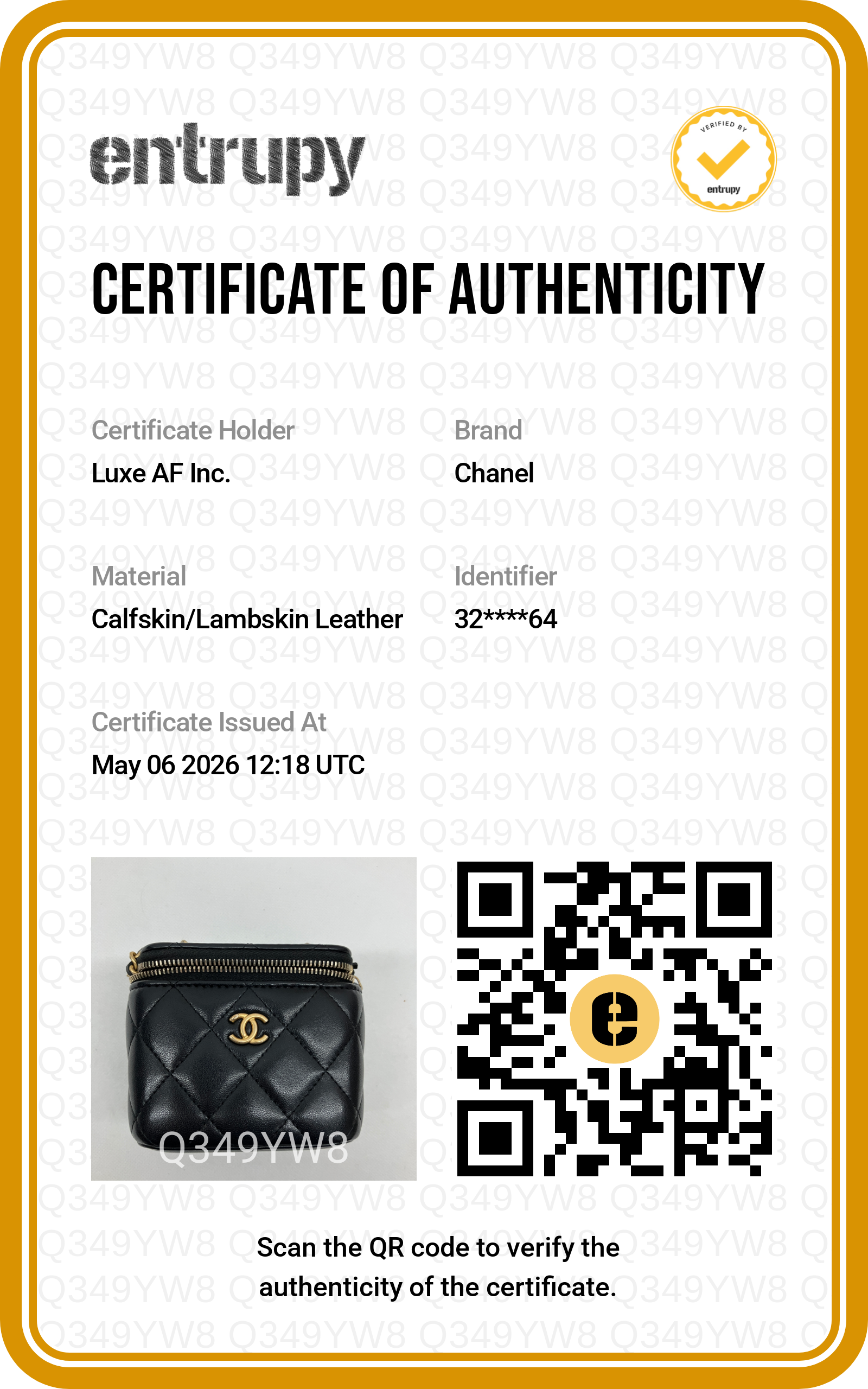 Chanel Black Quilted Leather Vanity Case With Gold Hardware(32***64) CC1864