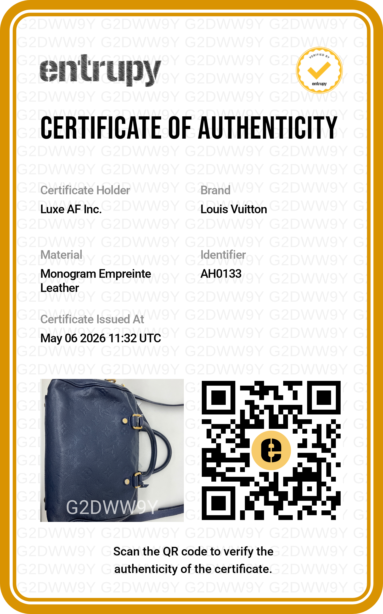 Louis Vuitton Speedy25 Navy Monogram Empreinte Leather Handle Bag LV2553