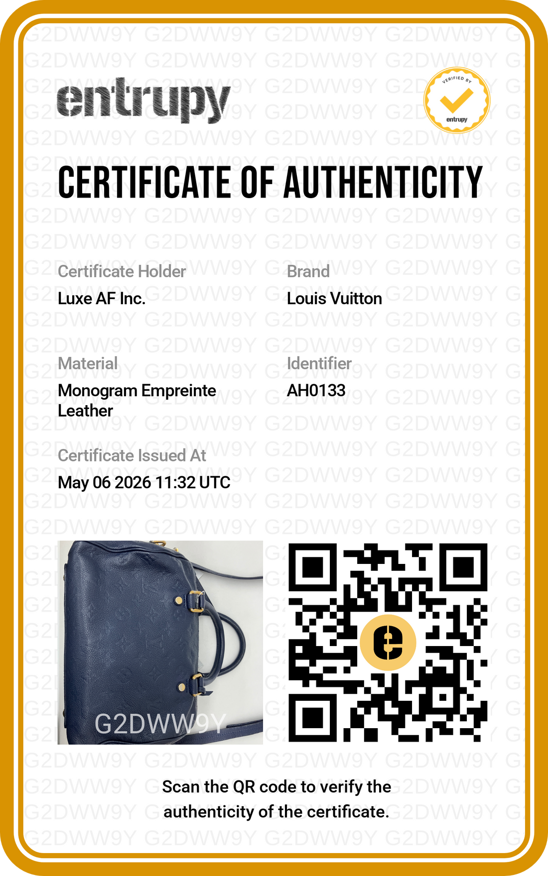 Louis Vuitton Speedy25 Navy Monogram Empreinte Leather Handle Bag LV2553