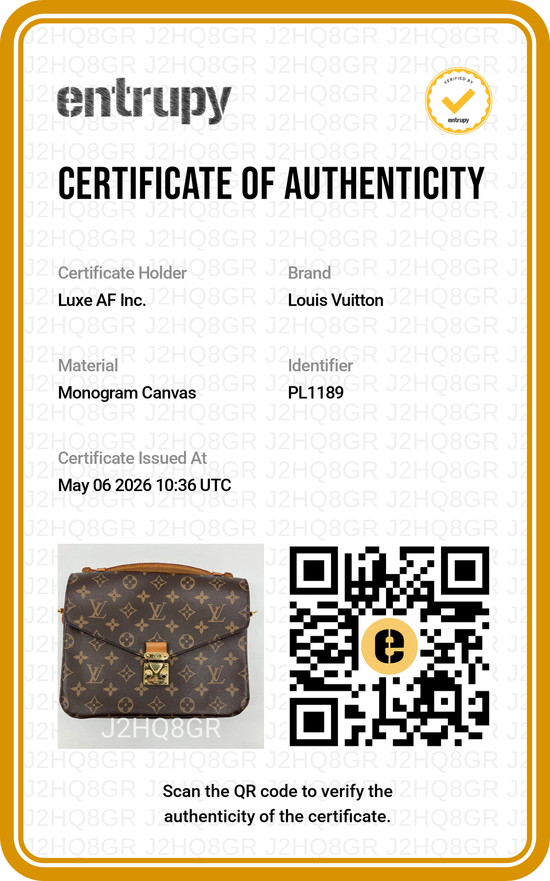 Louis Vuitton Monogram Canvas Pochette Metis LV2703