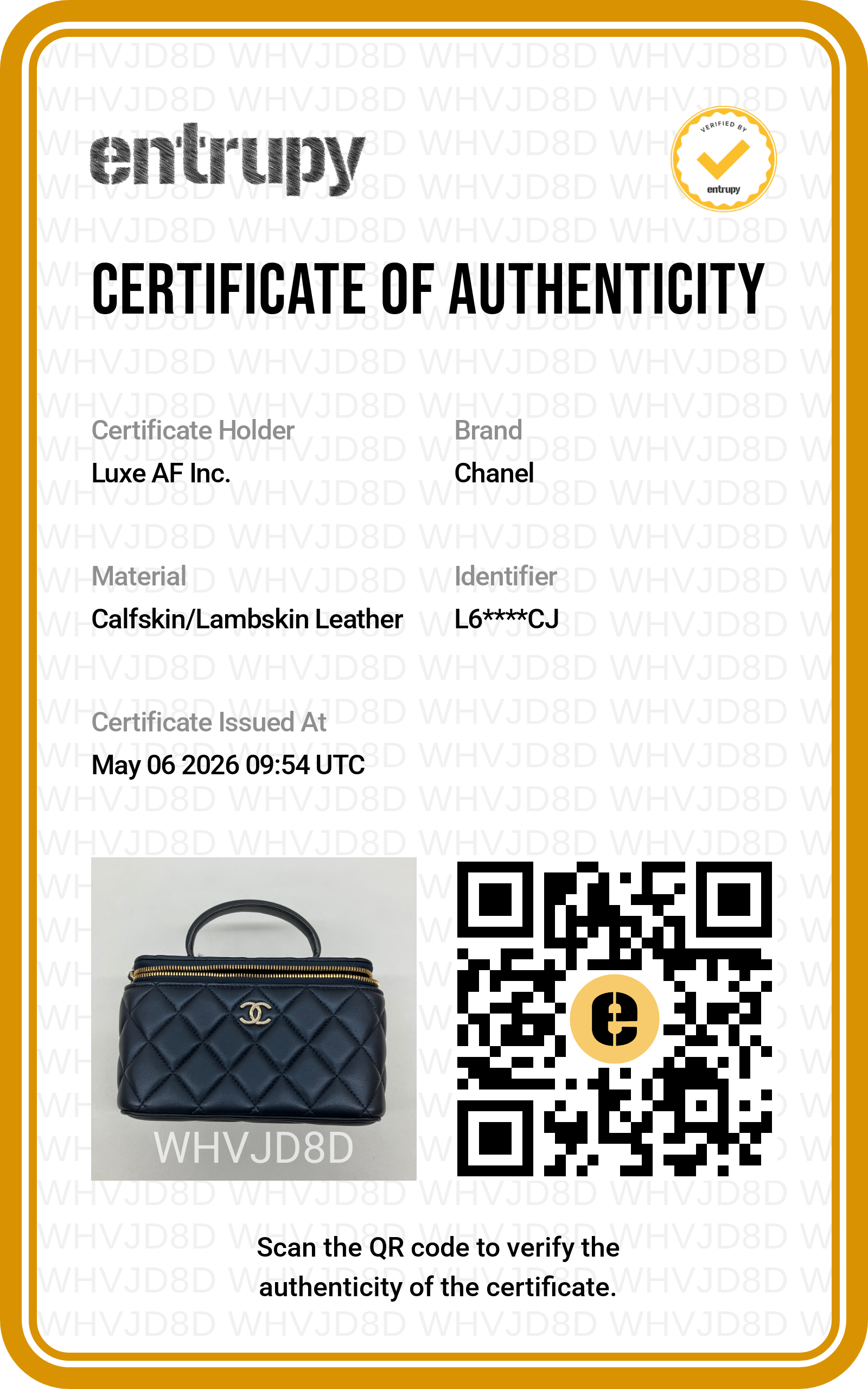 Chanel Navy Quilted Lambskin Top Handle Vanity Case(L6***CJ) CC1863