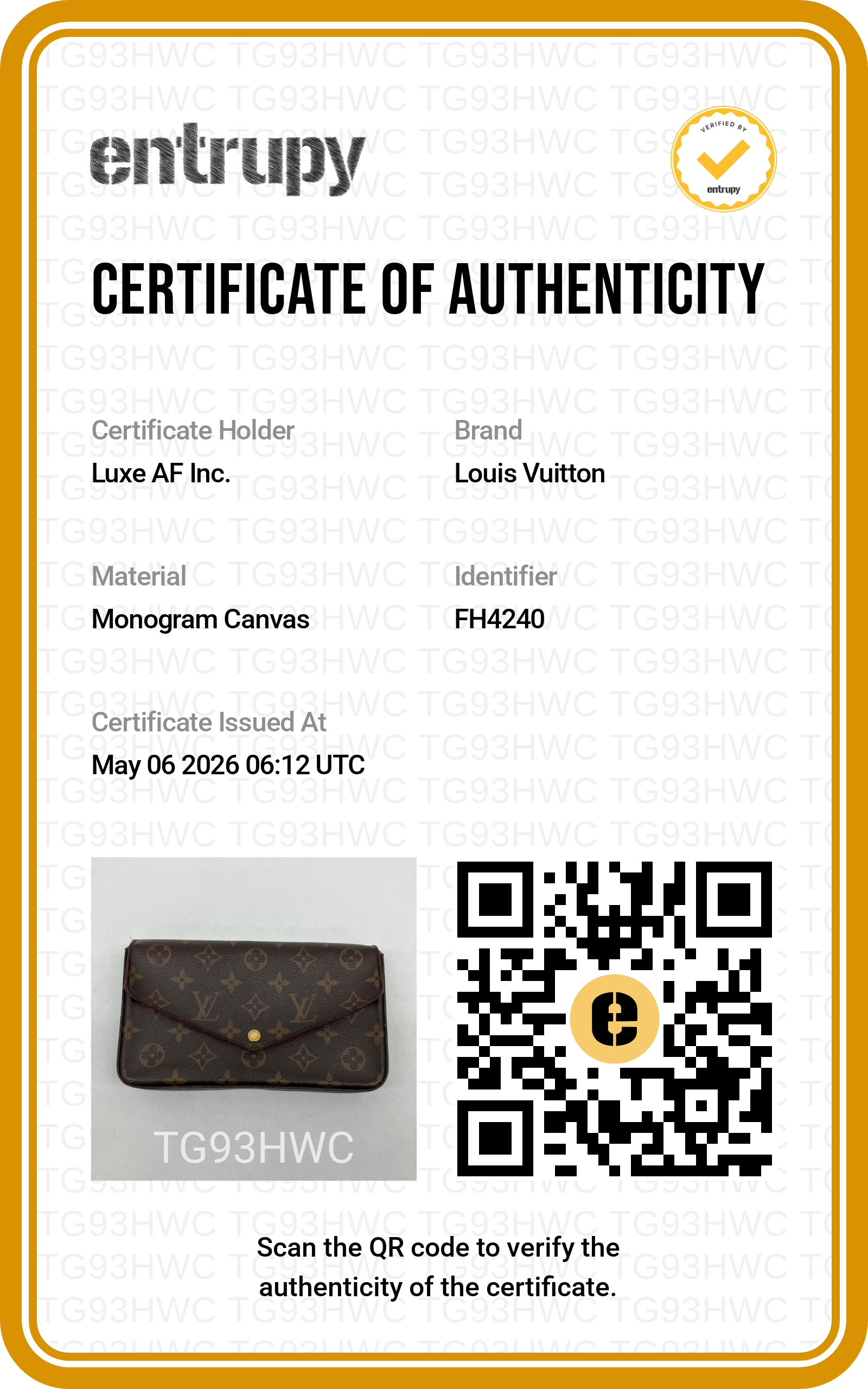 Louis Vuitton Brown Monogram Canvas Pochette Felicie LV2546