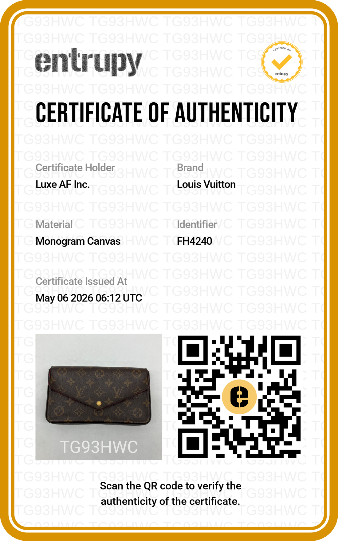 Louis Vuitton Brown Monogram Canvas Pochette Felicie LV2546