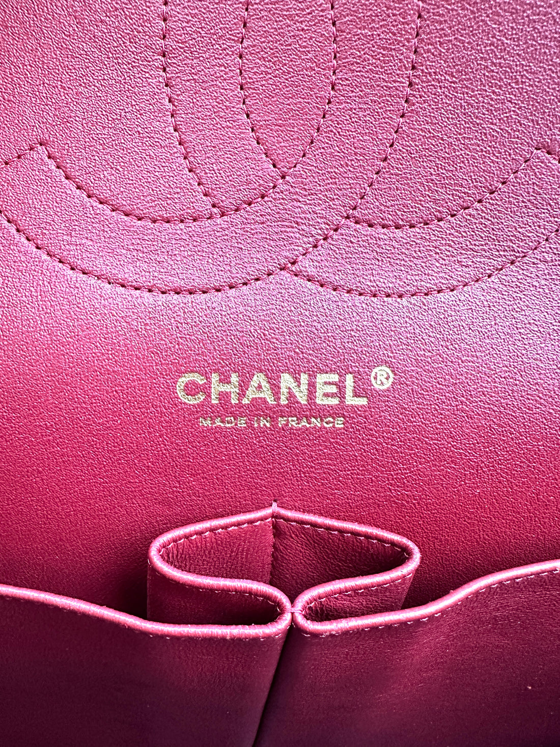 Chanel Classic Flap Red Chevron Quilted Leather Shoulder Bag With Gold Buckle(21***19) CC1859