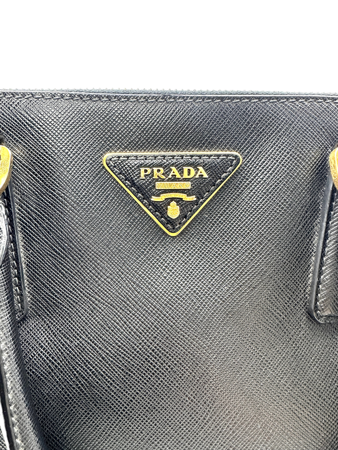 Prada Galleria Black Saffiano Leather Handle Bag PR296