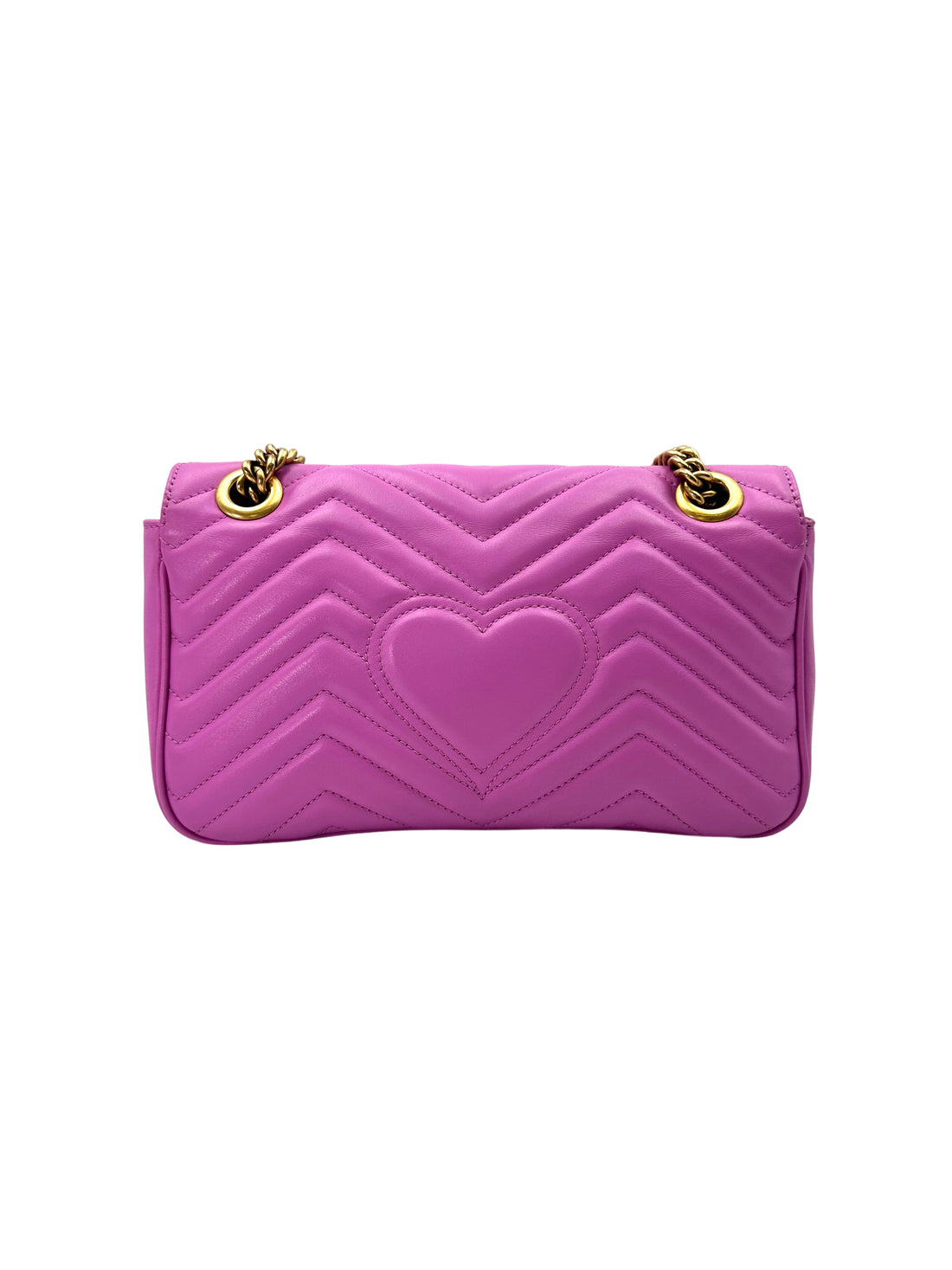 Gucci GG Marmont Purple Chevron Quilted Leather Chain Shoulder Bag GG898