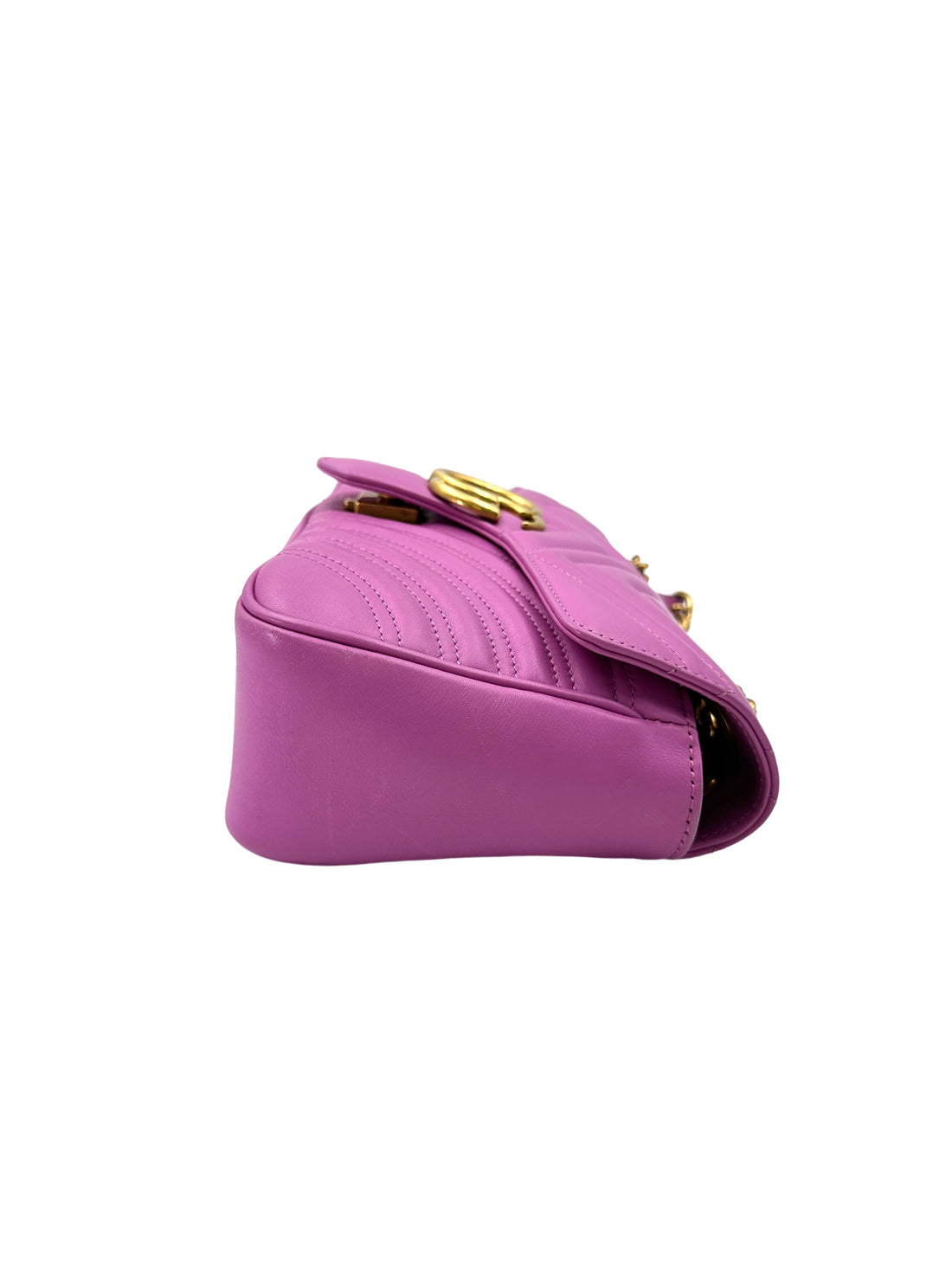 Gucci GG Marmont Purple Chevron Quilted Leather Chain Shoulder Bag GG898