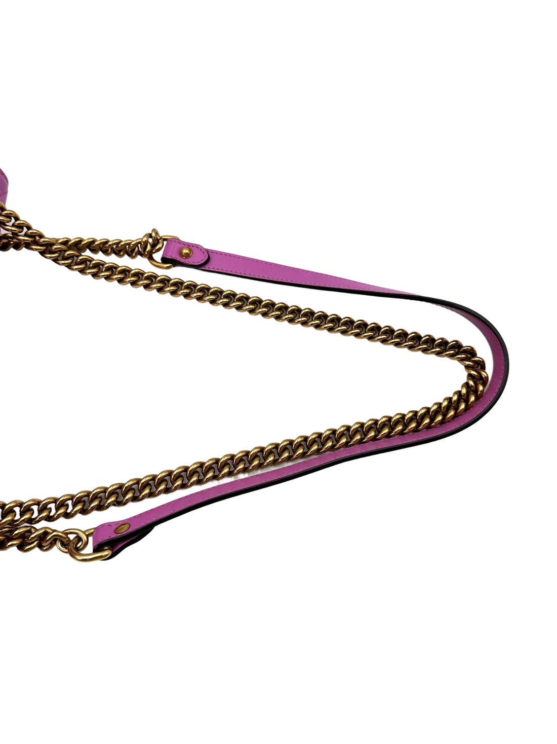Gucci GG Marmont Purple Chevron Quilted Leather Chain Shoulder Bag GG898