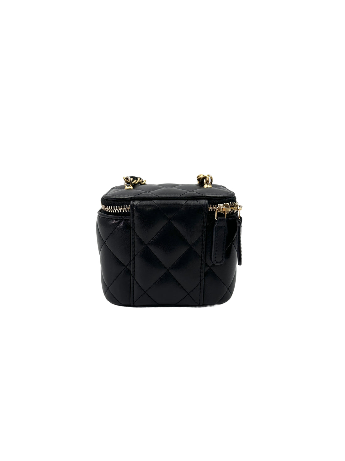 Chanel Black Quilted Leather Vanity Case With Gold Hardware(32***64) CC1864