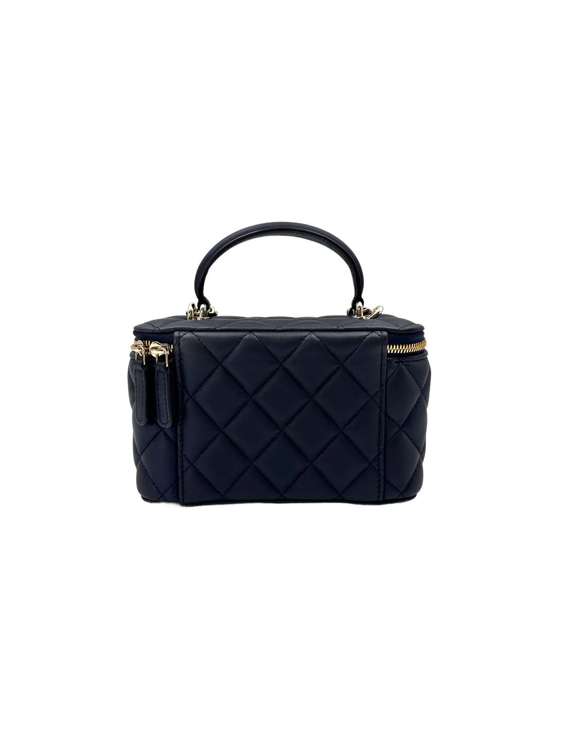 Chanel Navy Quilted Lambskin Top Handle Vanity Case(L6***CJ) CC1863