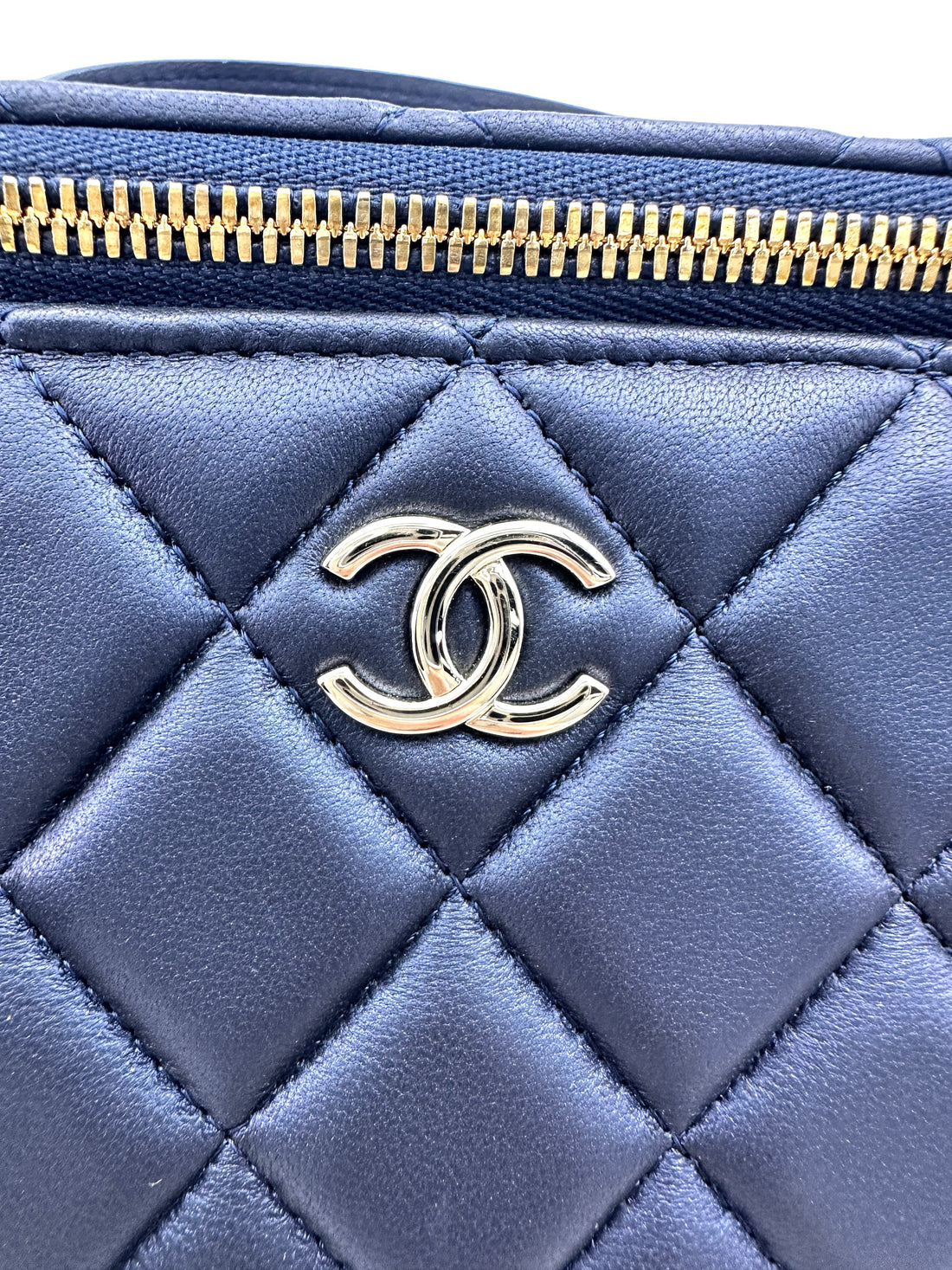 Chanel Navy Quilted Lambskin Top Handle Vanity Case(L6***CJ) CC1863