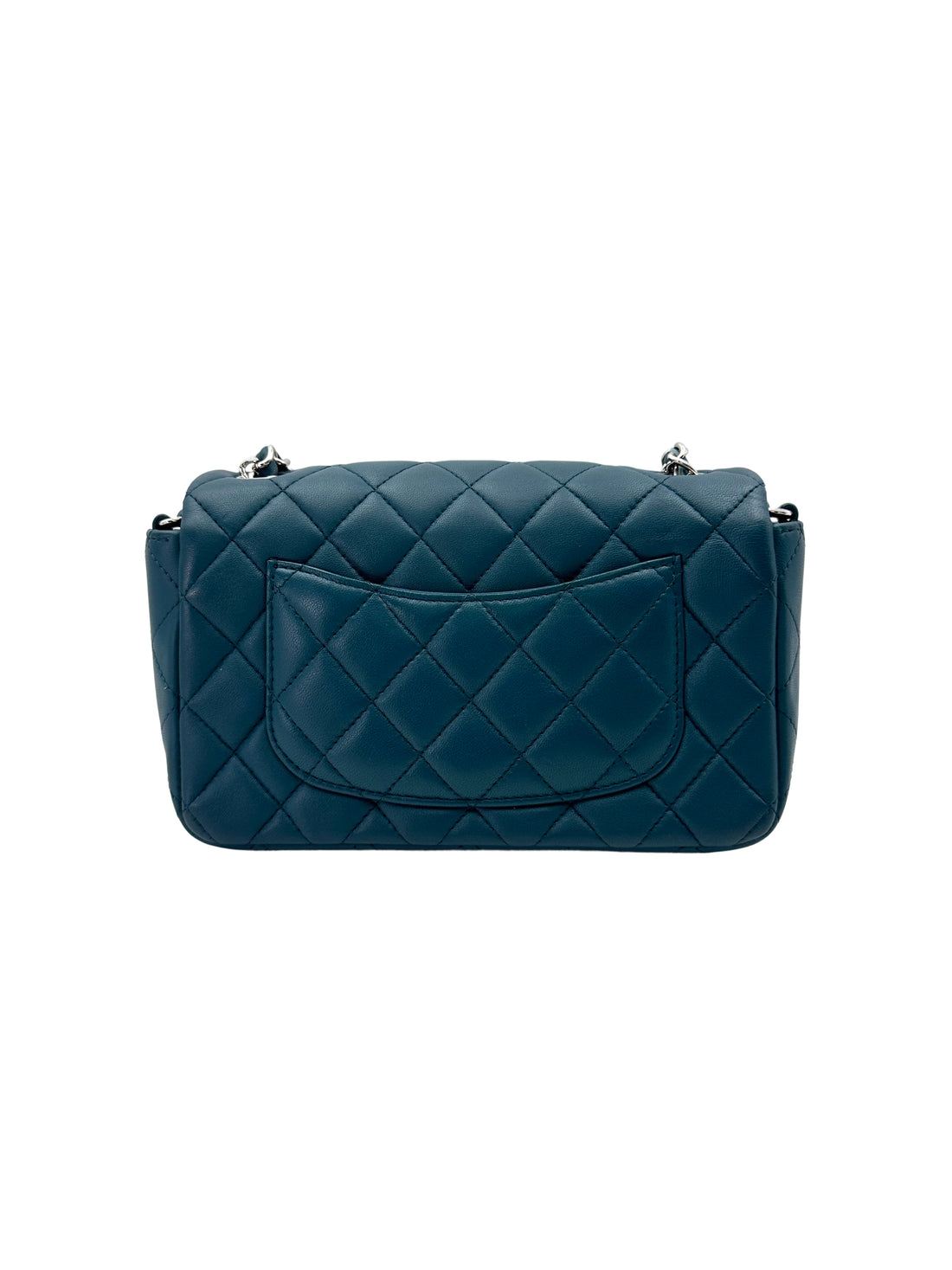 Chanel Classic Flap Turquoise Quilted Leather Shoulder Bag With Silver Buckle(30***49) CC1862