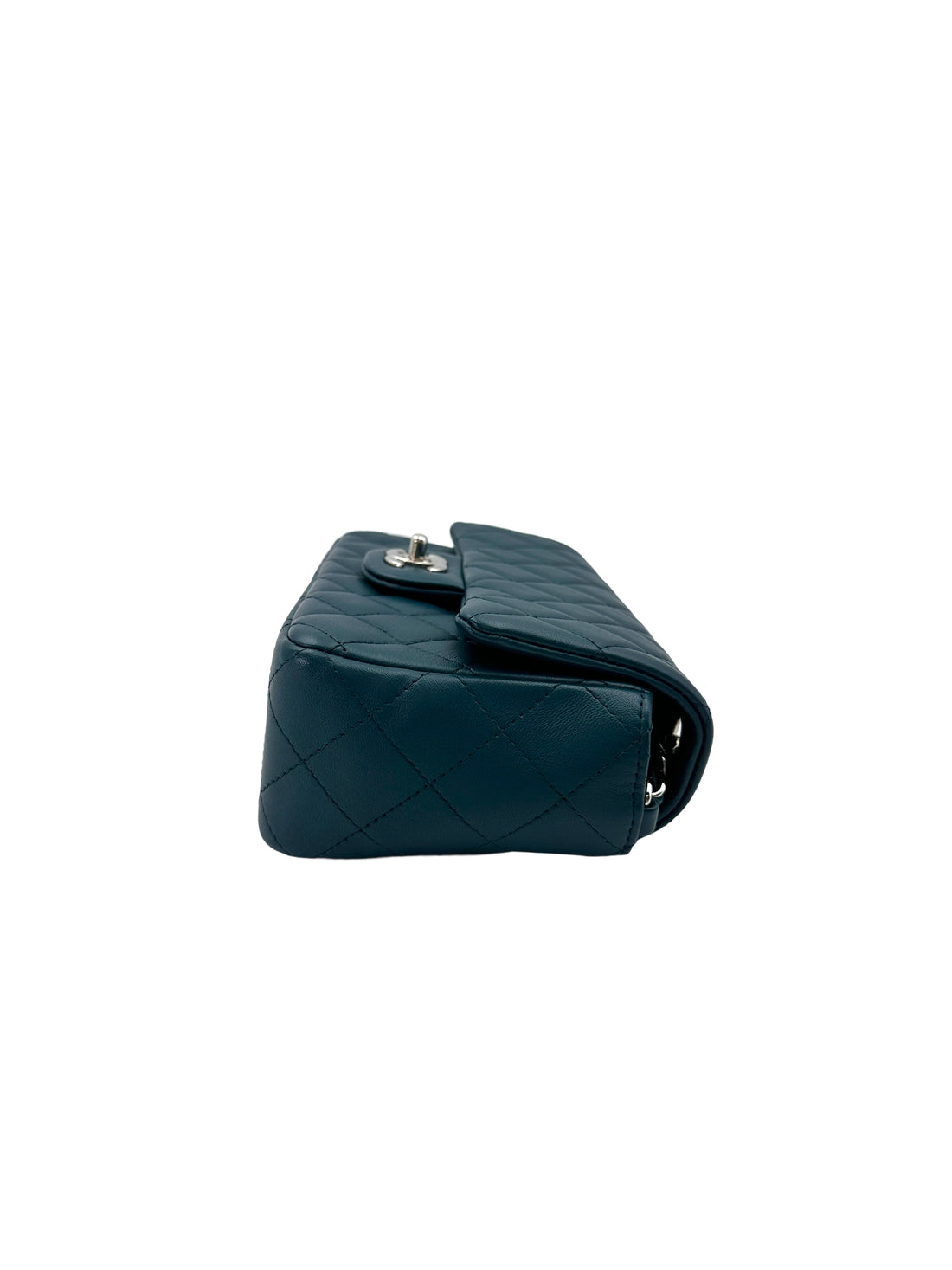 Chanel Classic Flap Turquoise Quilted Leather Shoulder Bag With Silver Buckle(30***49) CC1862