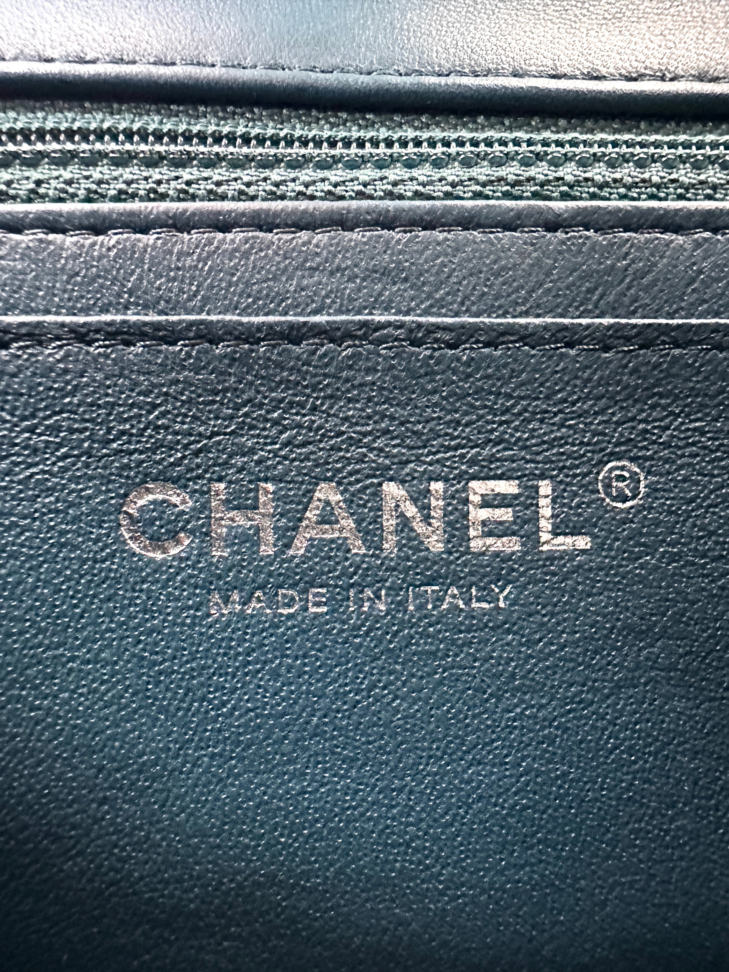 Chanel Classic Flap Turquoise Quilted Leather Shoulder Bag With Silver Buckle(30***49) CC1862