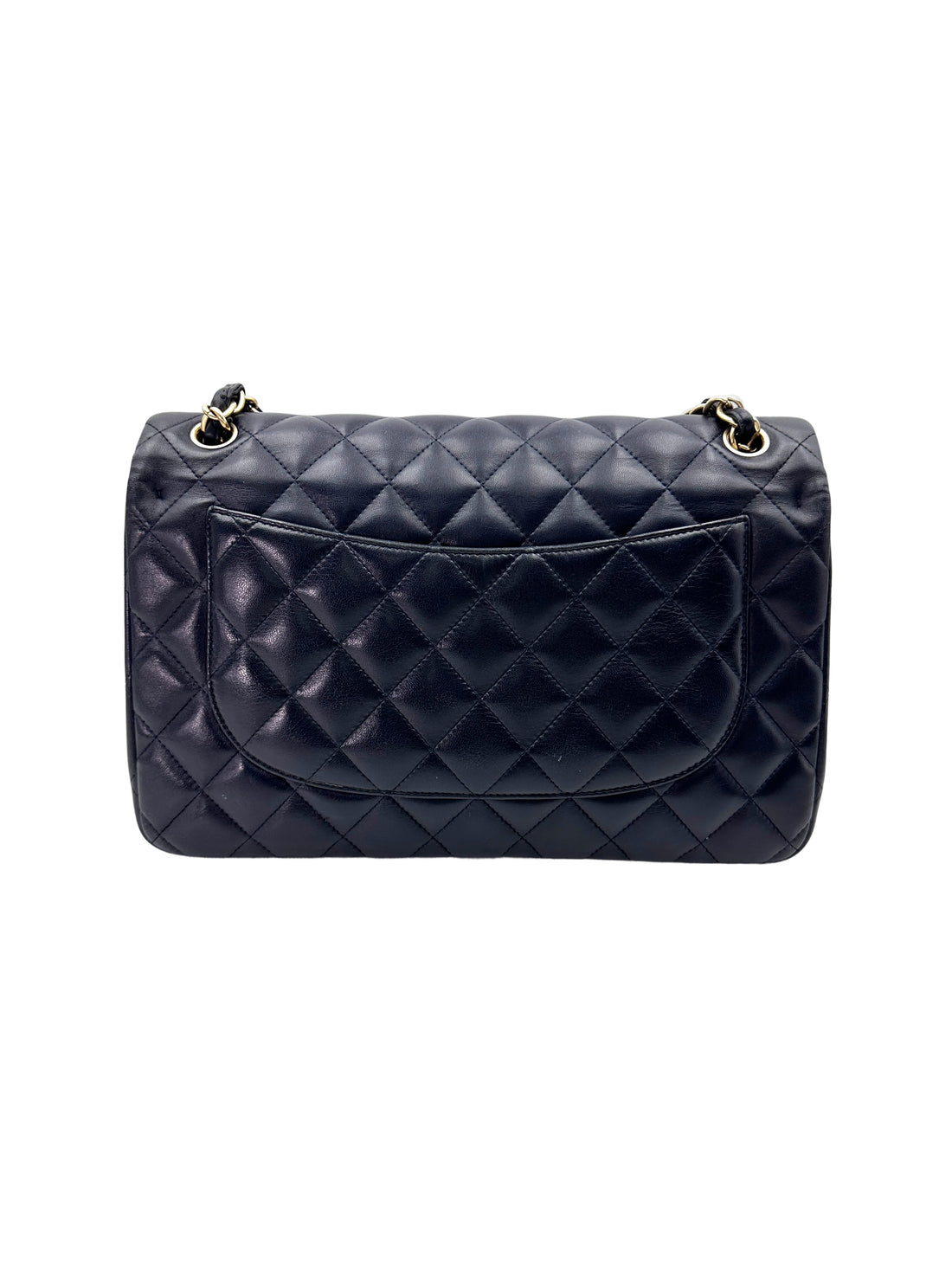 Chanel Classic Flap Black Quilted Leather Jumbo Flap Bag With Gold Buckle(20***12) CC1858