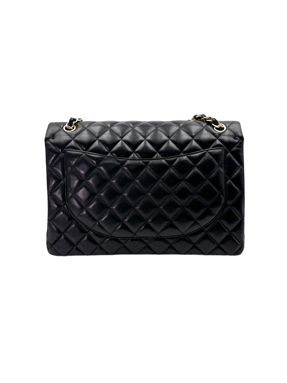 Chanel Classic Flap Black Quilted Leather Large Size Flap Bag With Gold Buckle(18***63) CC1860