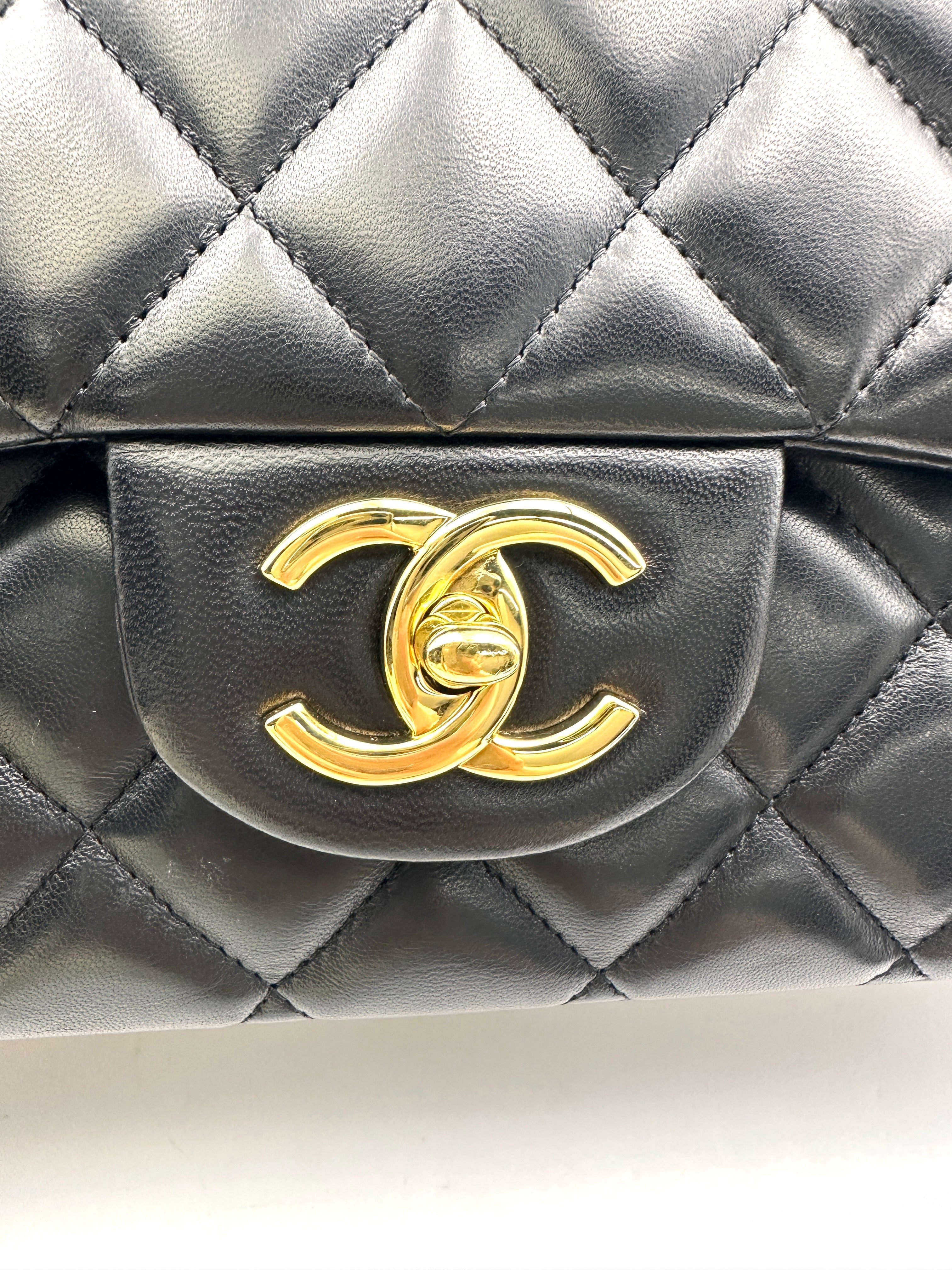 Chanel Classic Flap Black Quilted Leather Large Size Flap Bag With Gold Buckle(18***63) CC1860