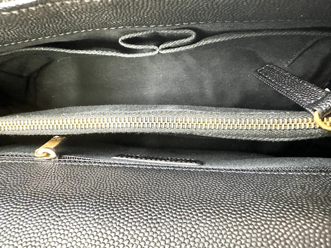 Chanel CoCo Handle Black Quilted Leather Medium Size Lizard Handle Shoulder Bag(29***42) CC1861