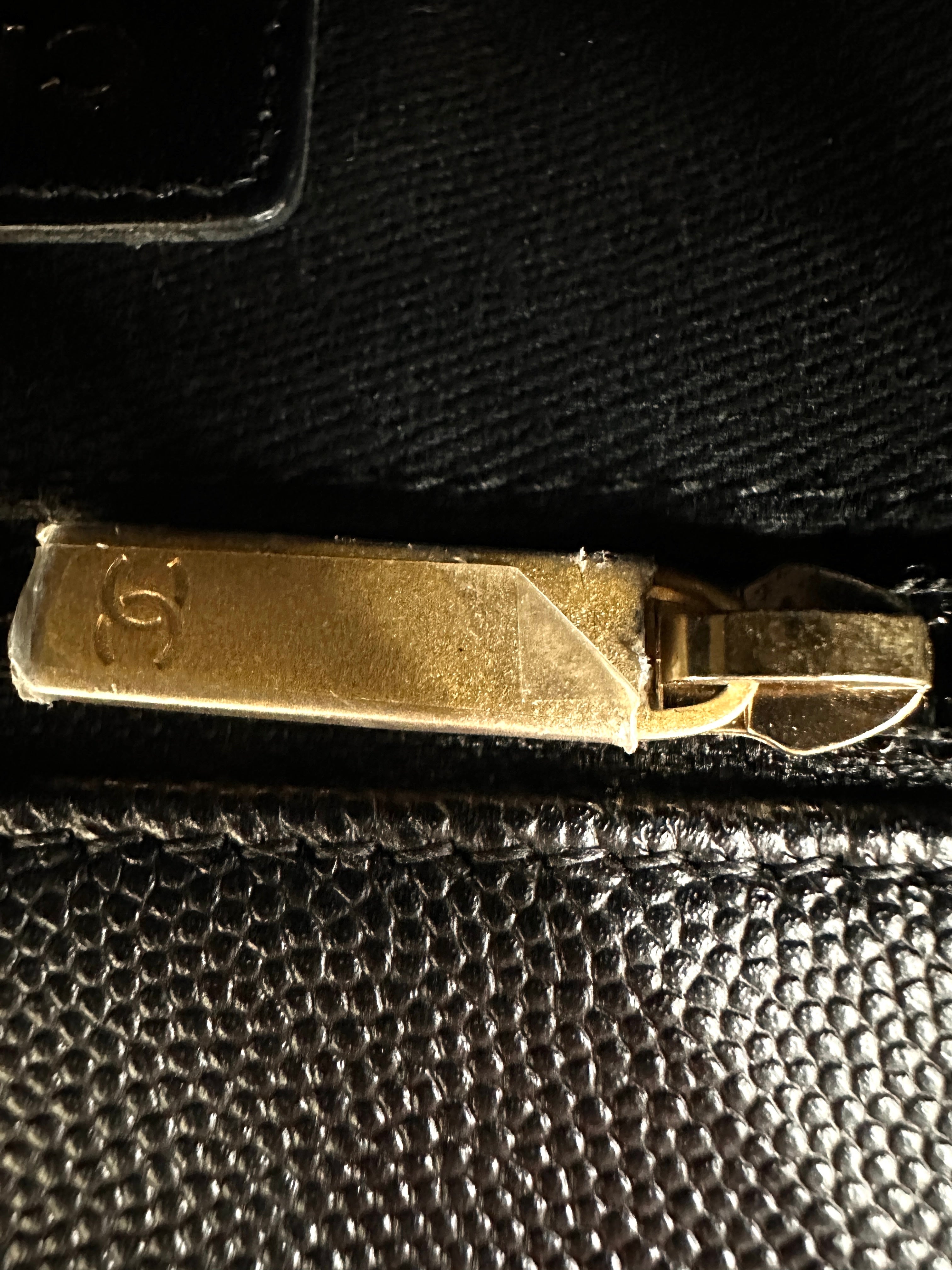 Chanel CoCo Handle Black Quilted Leather Medium Size Lizard Handle Shoulder Bag(29***42) CC1861