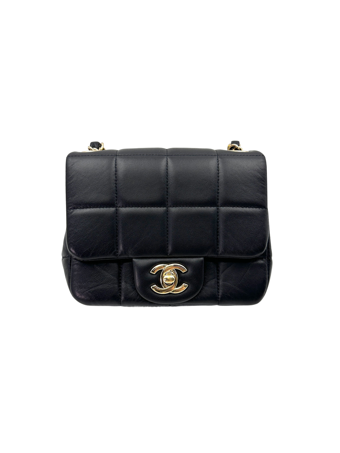 Chanel 23C Black Chocolate Bar Square Flap Bag With Dice Charms(T7***7G) IRIS200