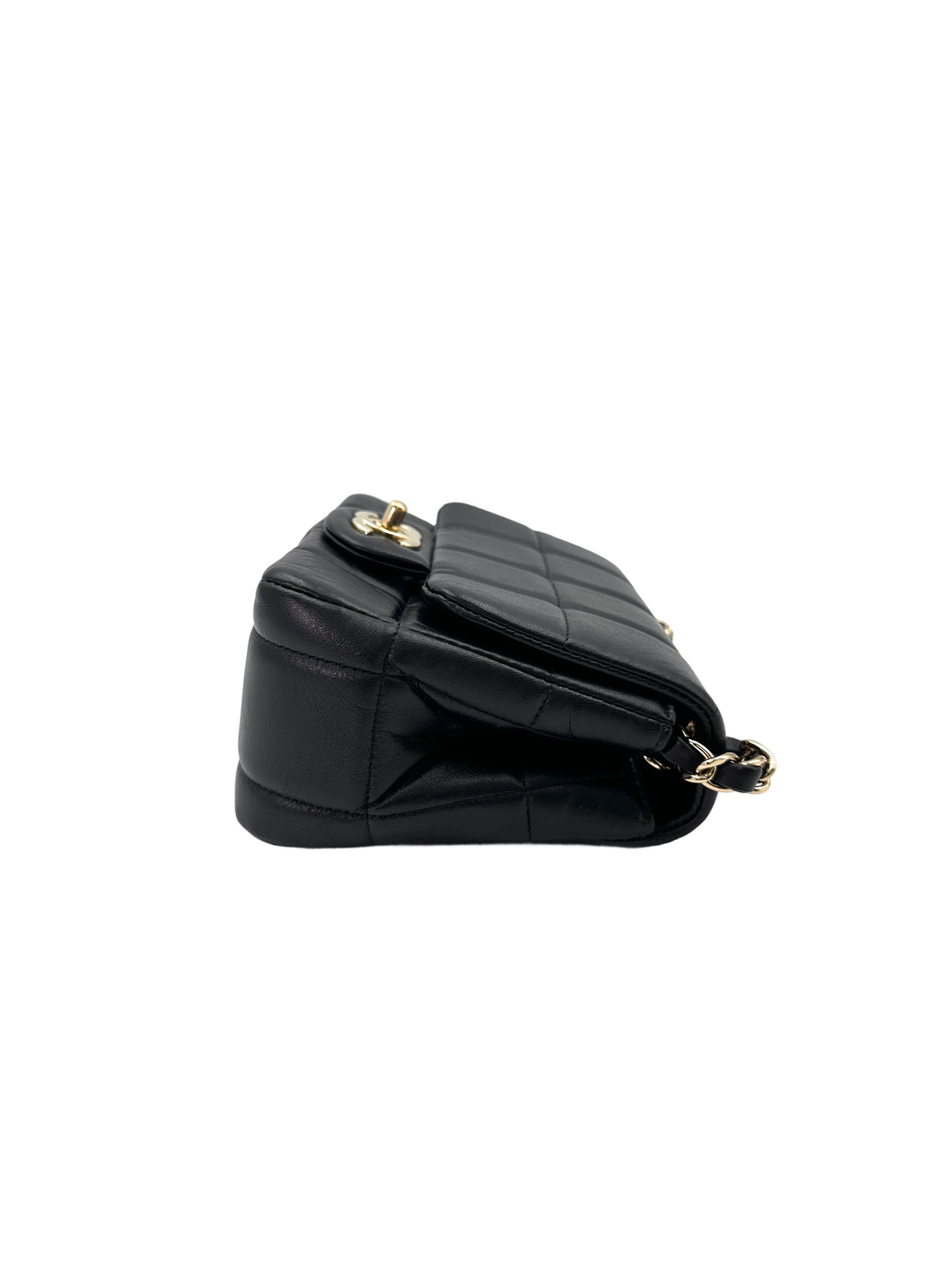 Chanel 23C Black Chocolate Bar Square Flap Bag With Dice Charms(T7***7G) IRIS200