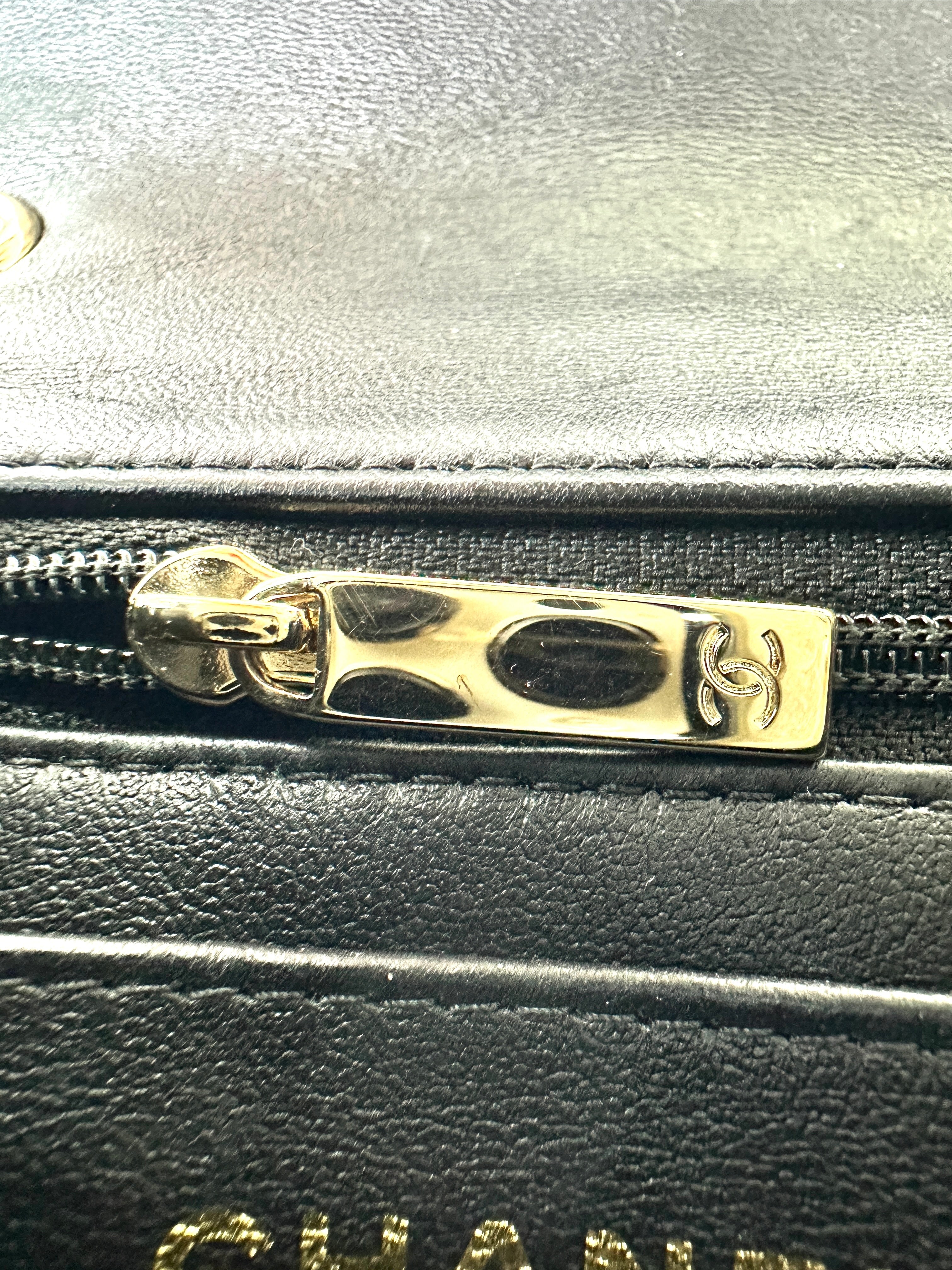 Chanel 23C Black Chocolate Bar Square Flap Bag With Dice Charms(T7***7G) IRIS200