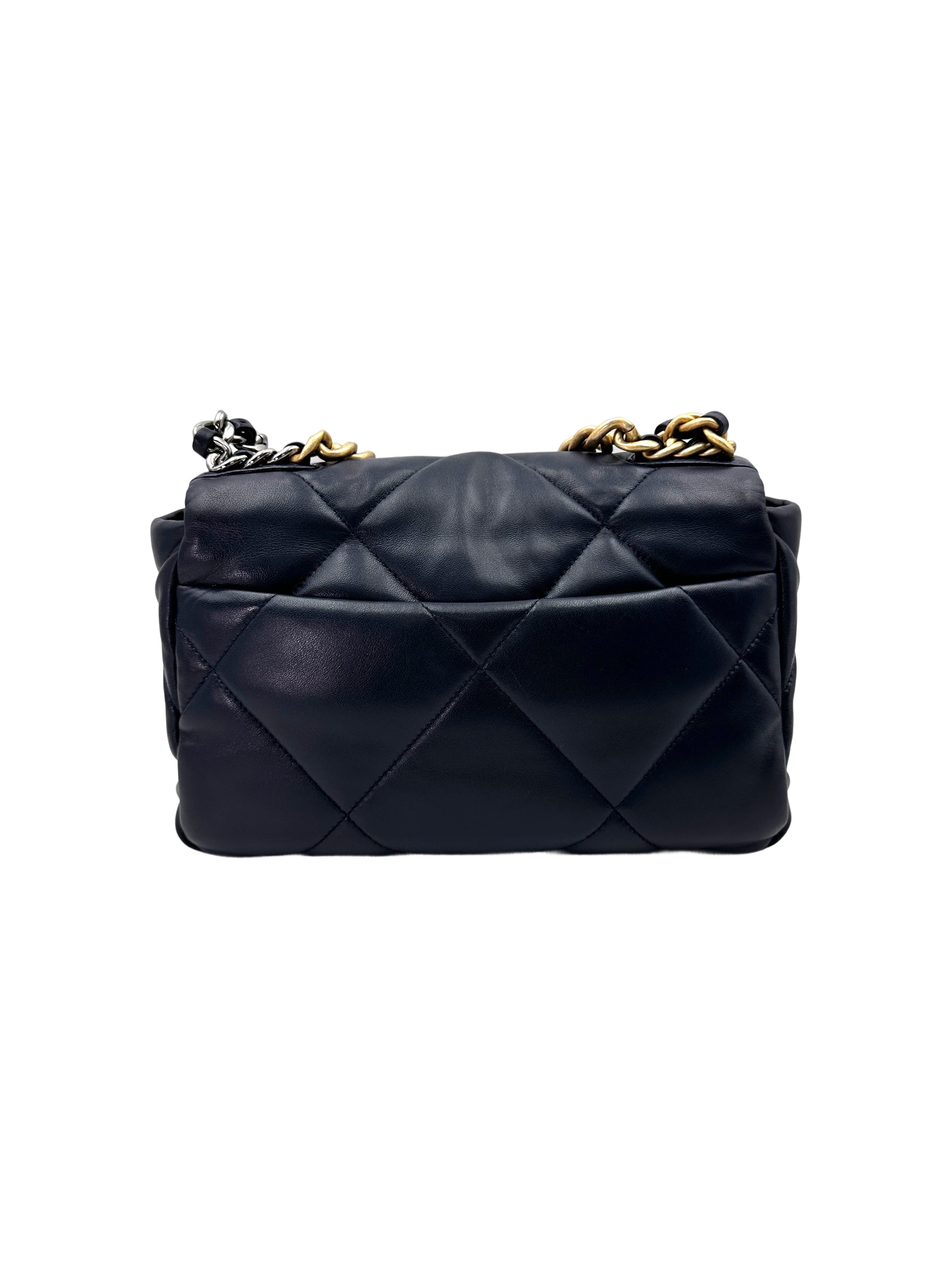 Chanel 19Bag Navy Quilted Leather Flap Bag With Gold Hardware(30***31) CC1867